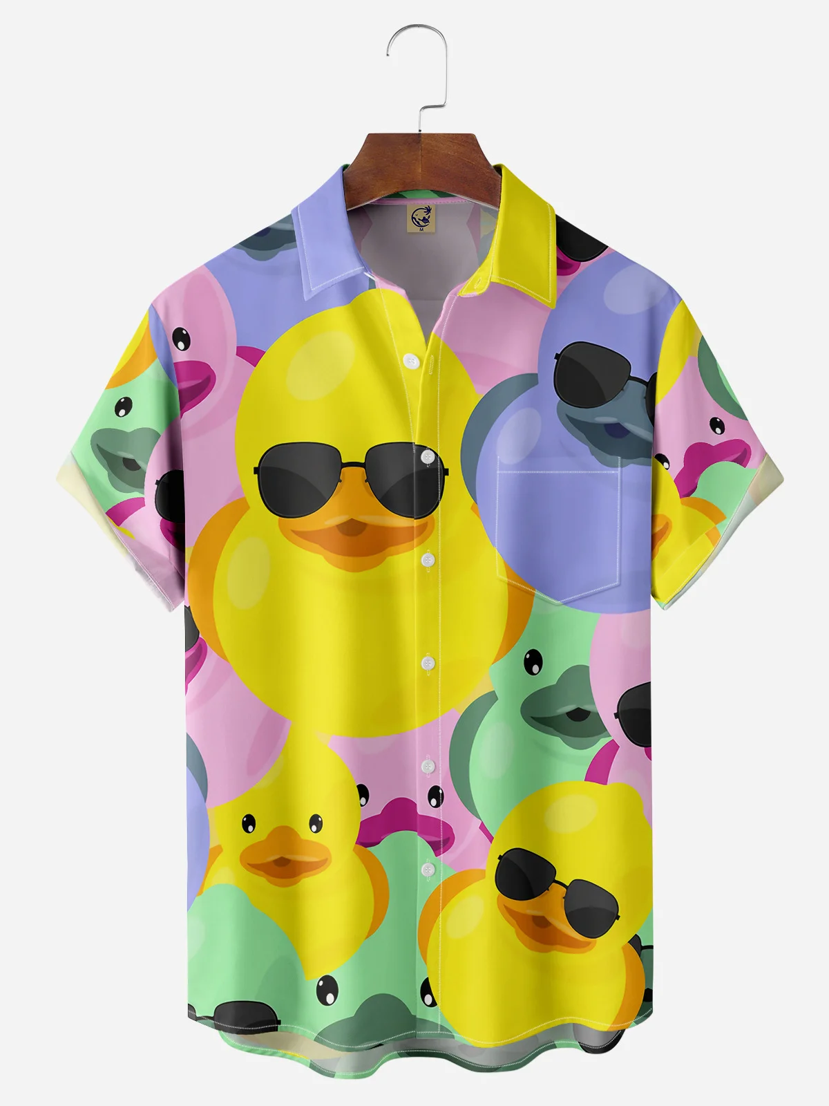 Duck Chest Pocket Short Sleeve Hawaiian Shirt