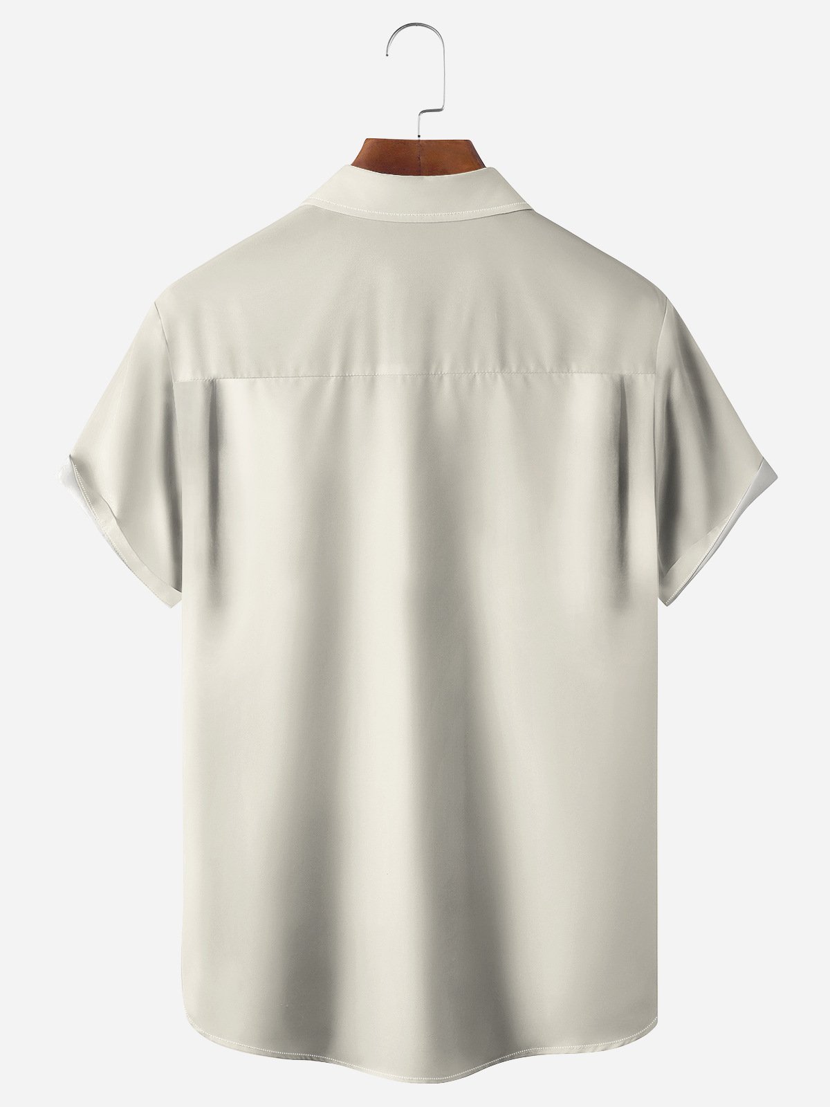 Striped Chest Pocket Short Sleeve Bowling Shirt