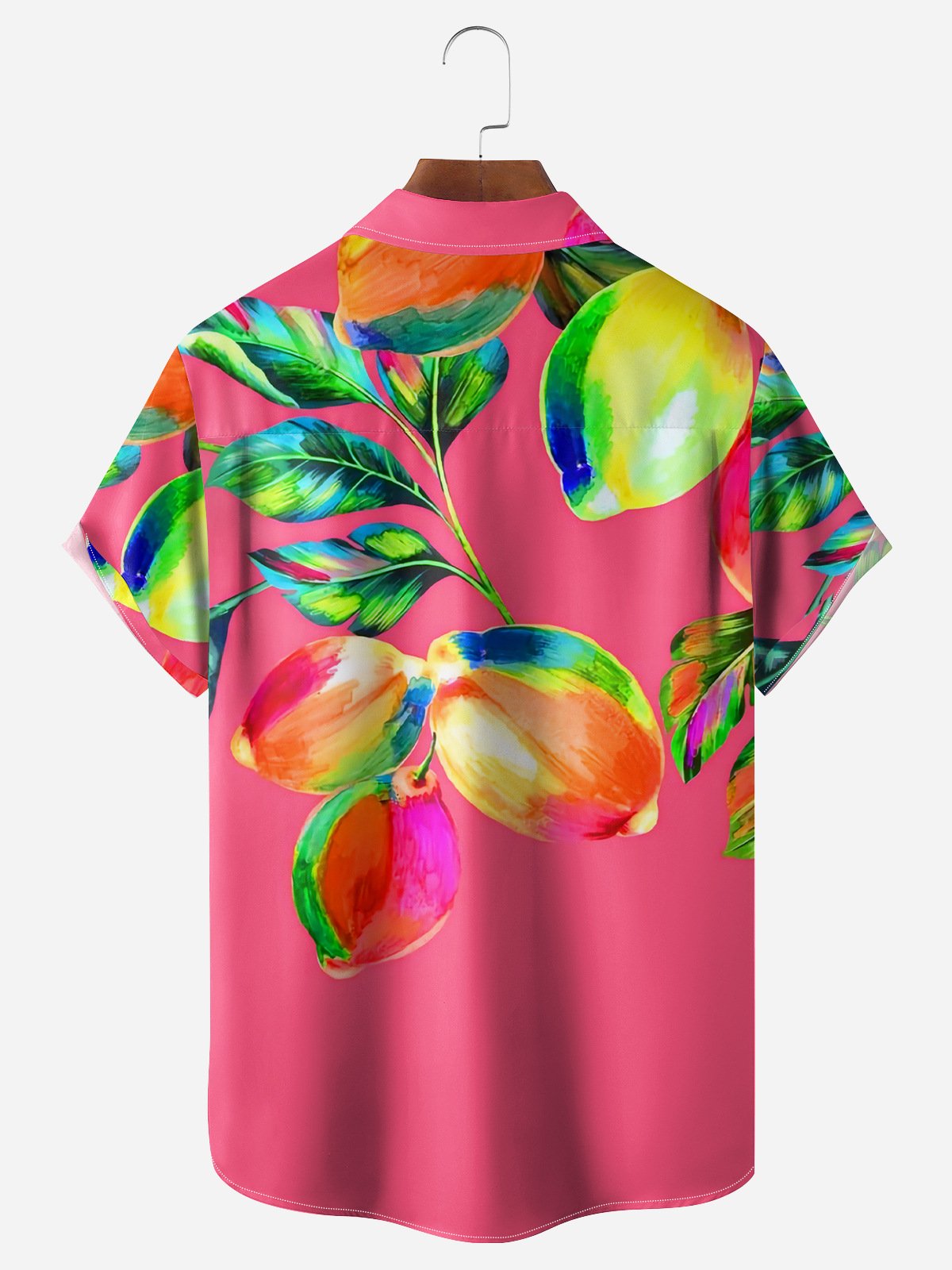 Fruits Chest Pocket Short Sleeve Hawaiian Shirt