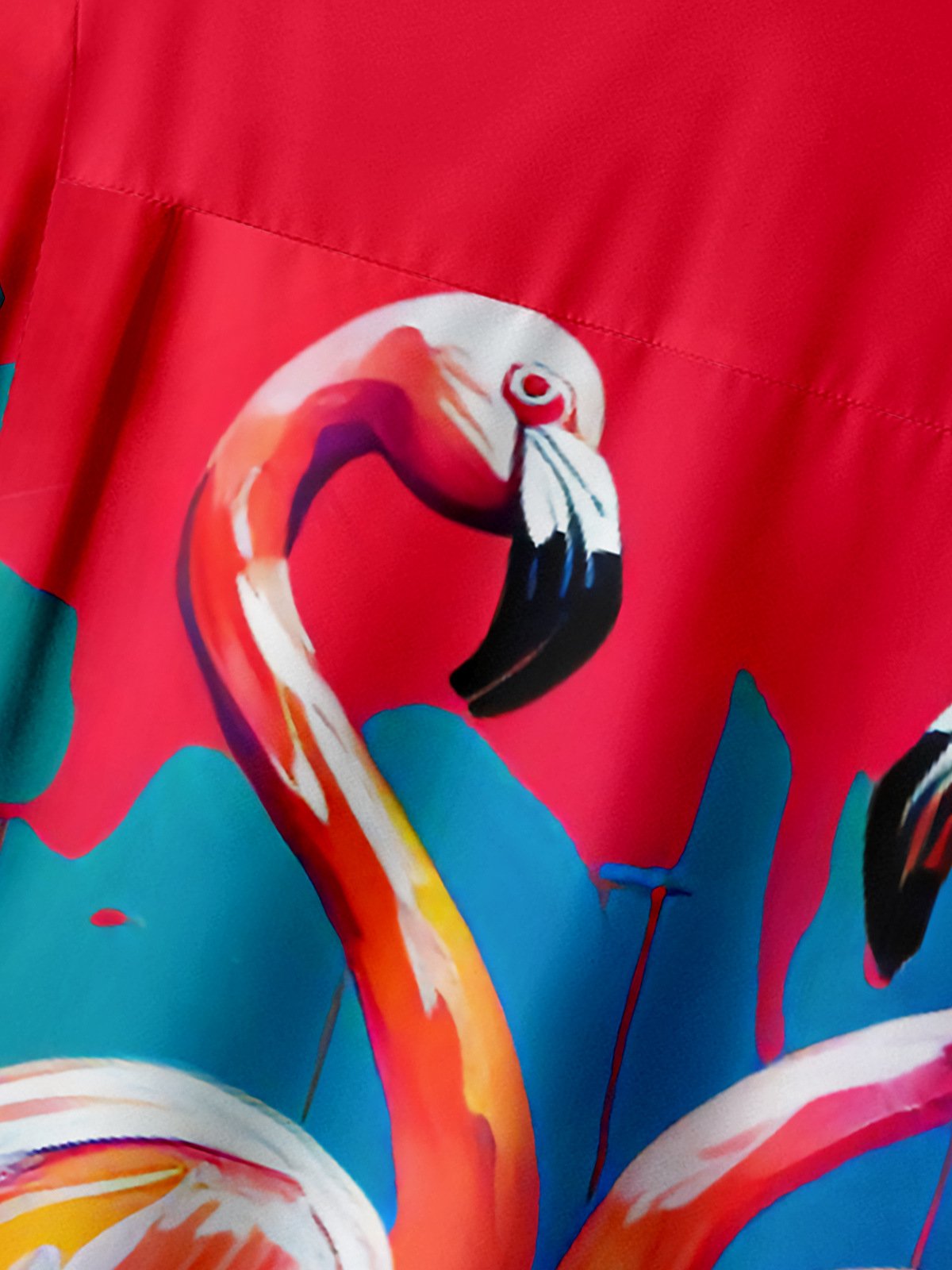 Flamingo Chest Pocket Short Sleeves Hawaiian Shirts