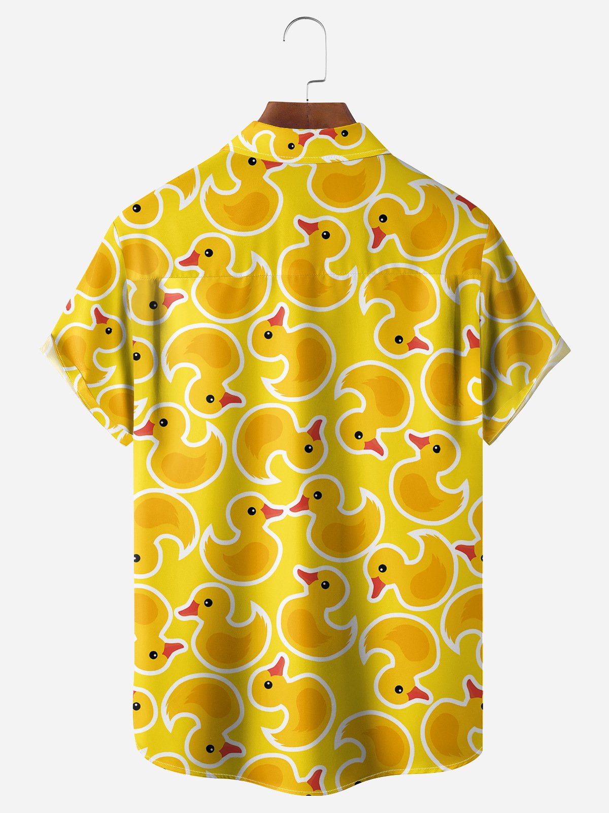 Animal Duck Chest Pocket Short Sleeve Hawaiian Shirt