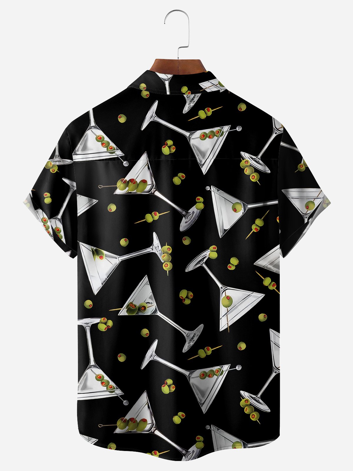 Cocktail Chest Pocket Short Sleeve Hawaiian Shirt