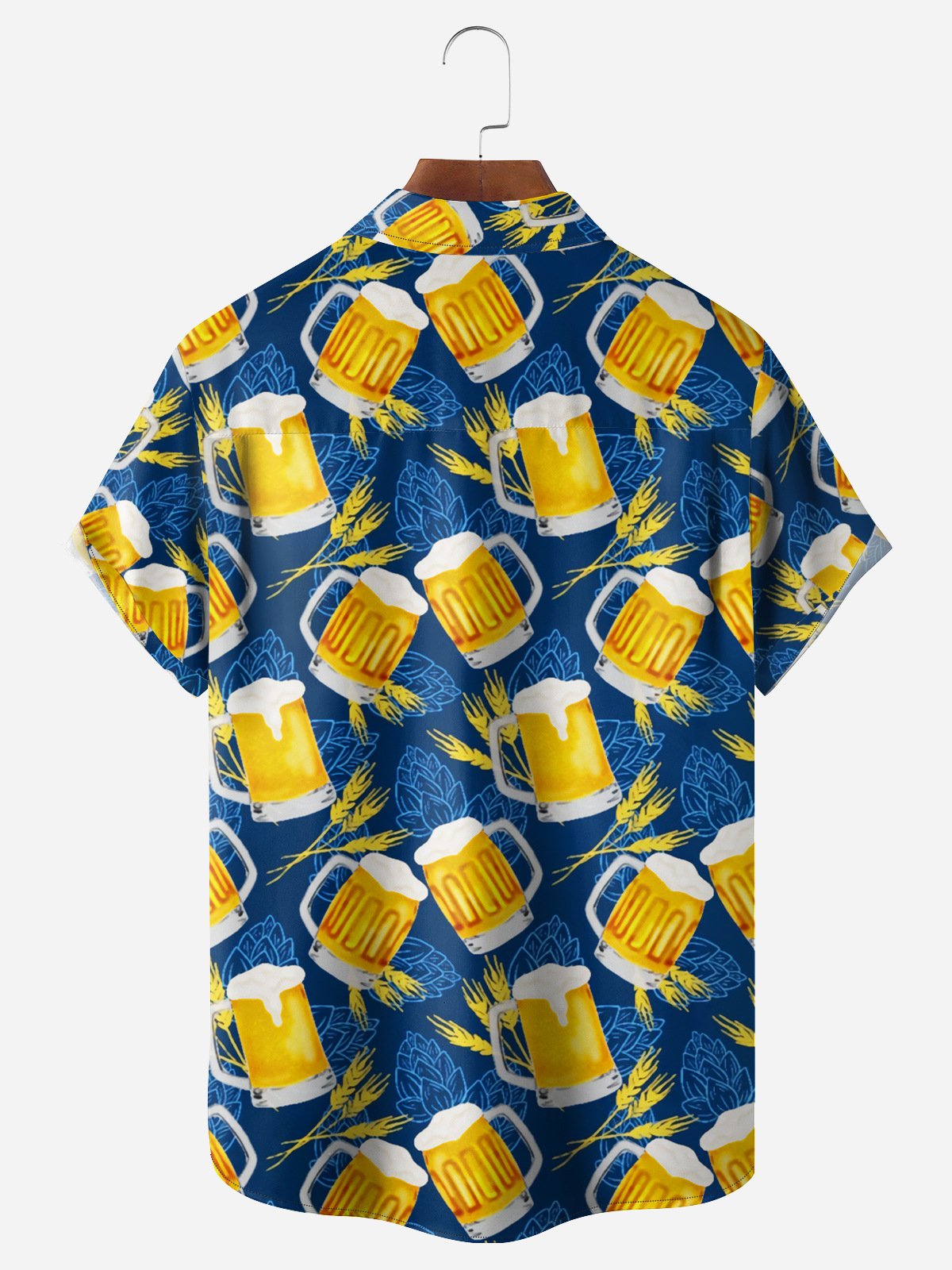 Beer Chest Pocket Short Sleeve Hawaiian Shirt