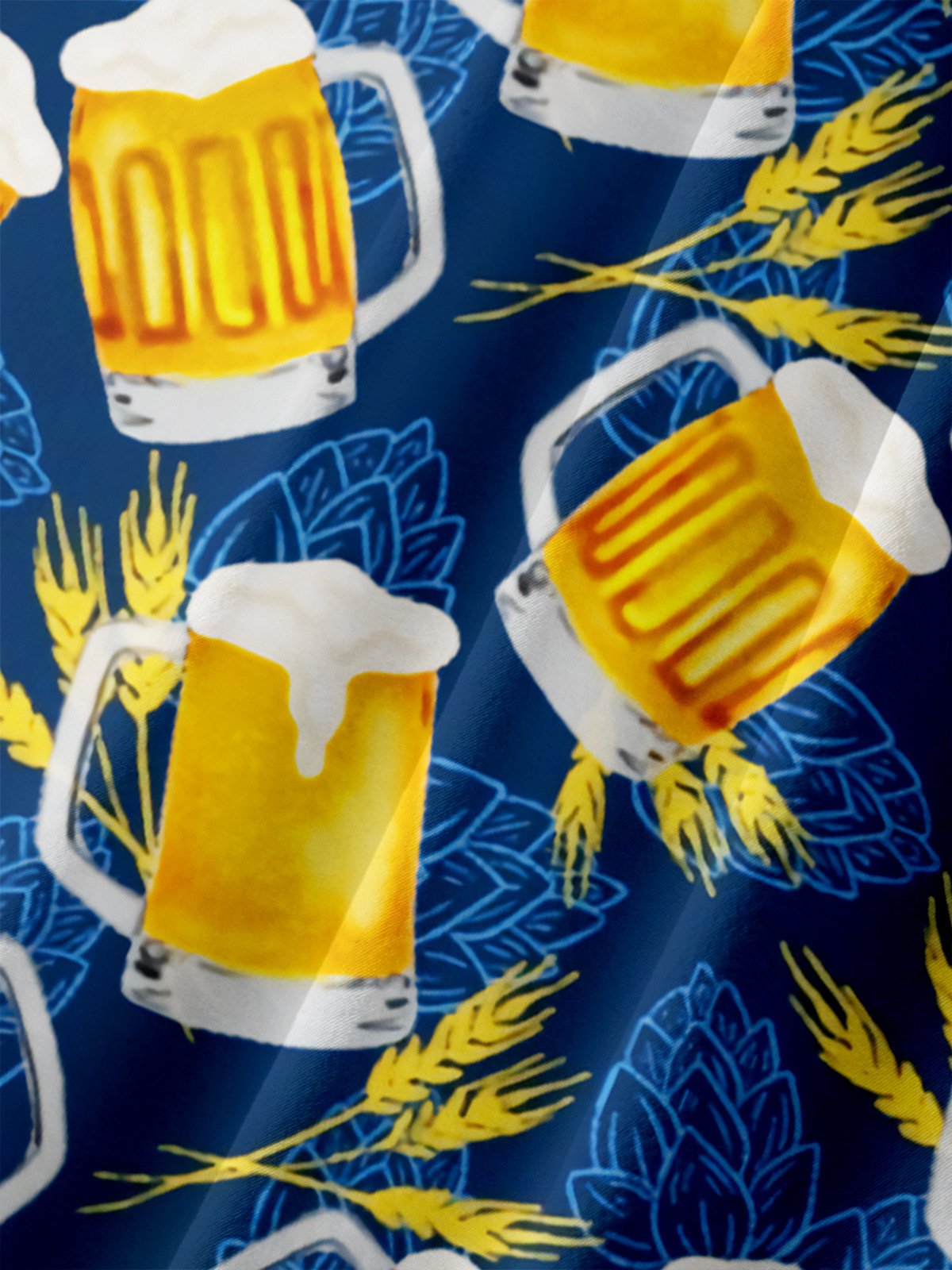 Beer Chest Pocket Short Sleeve Hawaiian Shirt