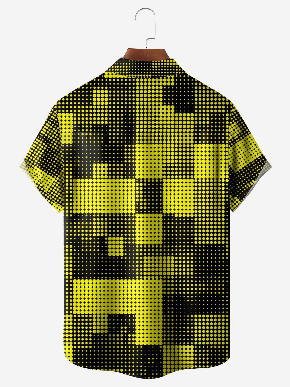 Geometry Gradient Pattern Chest Pocket Short Sleeve Shirt