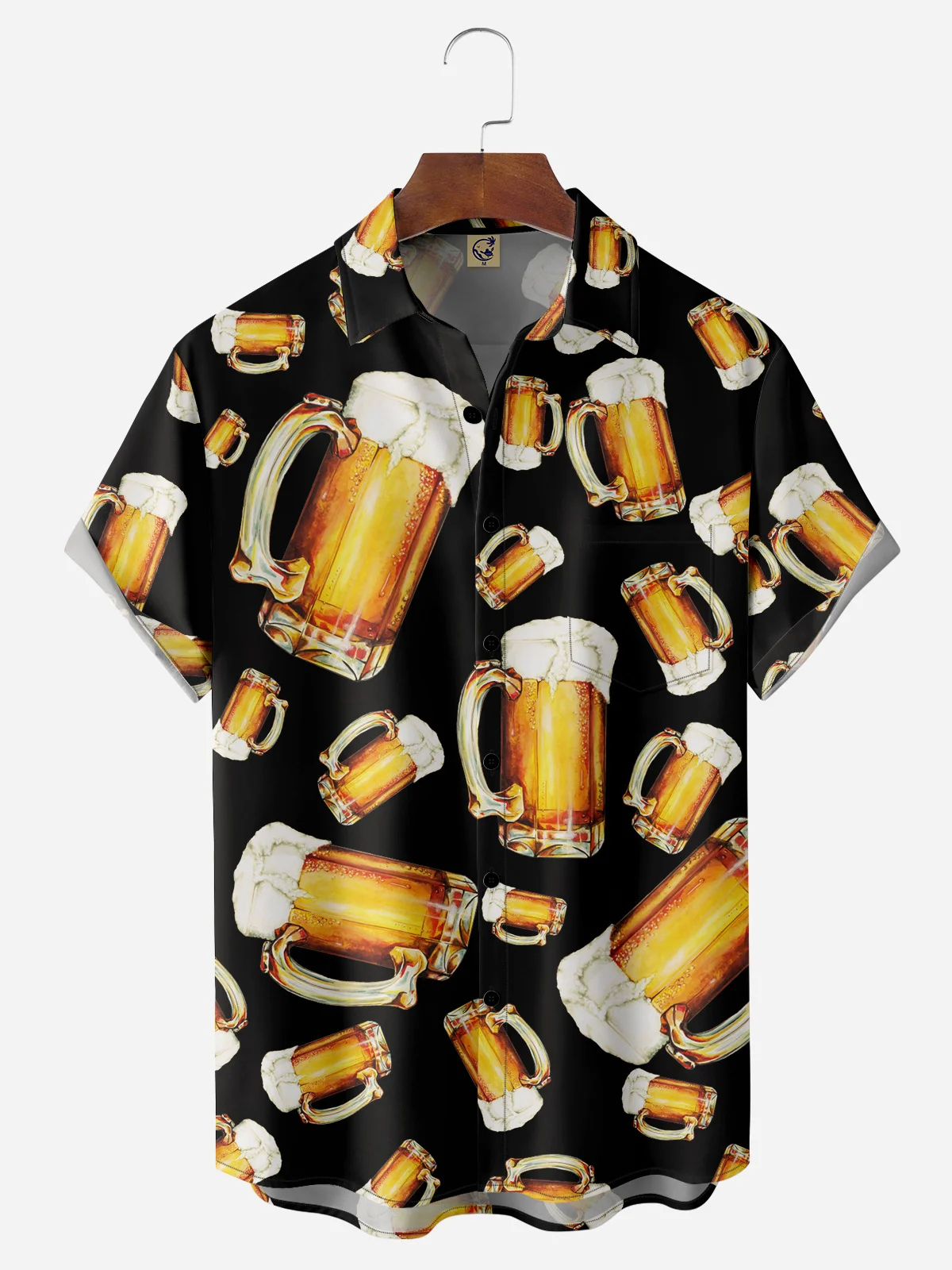 Beer Chest Pocket Short Sleeve Hawaiian Shirt