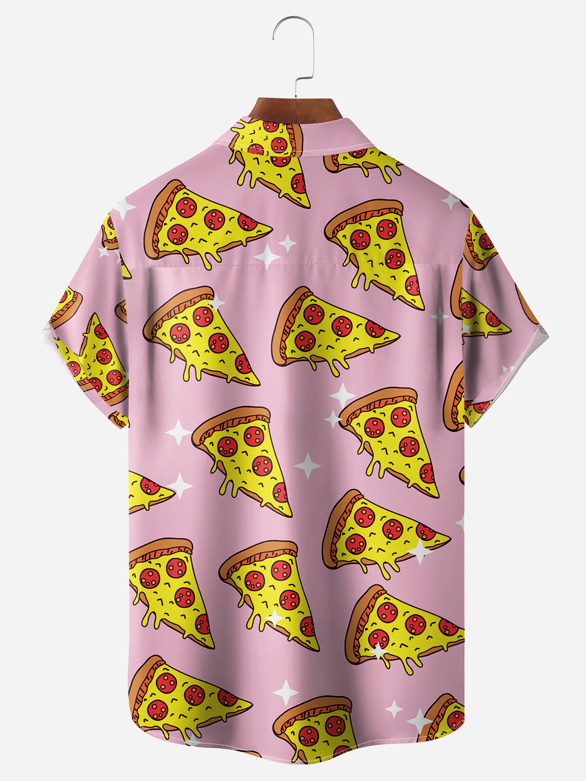 Cheese Pizza Chest Pocket Short Sleeve Shirt