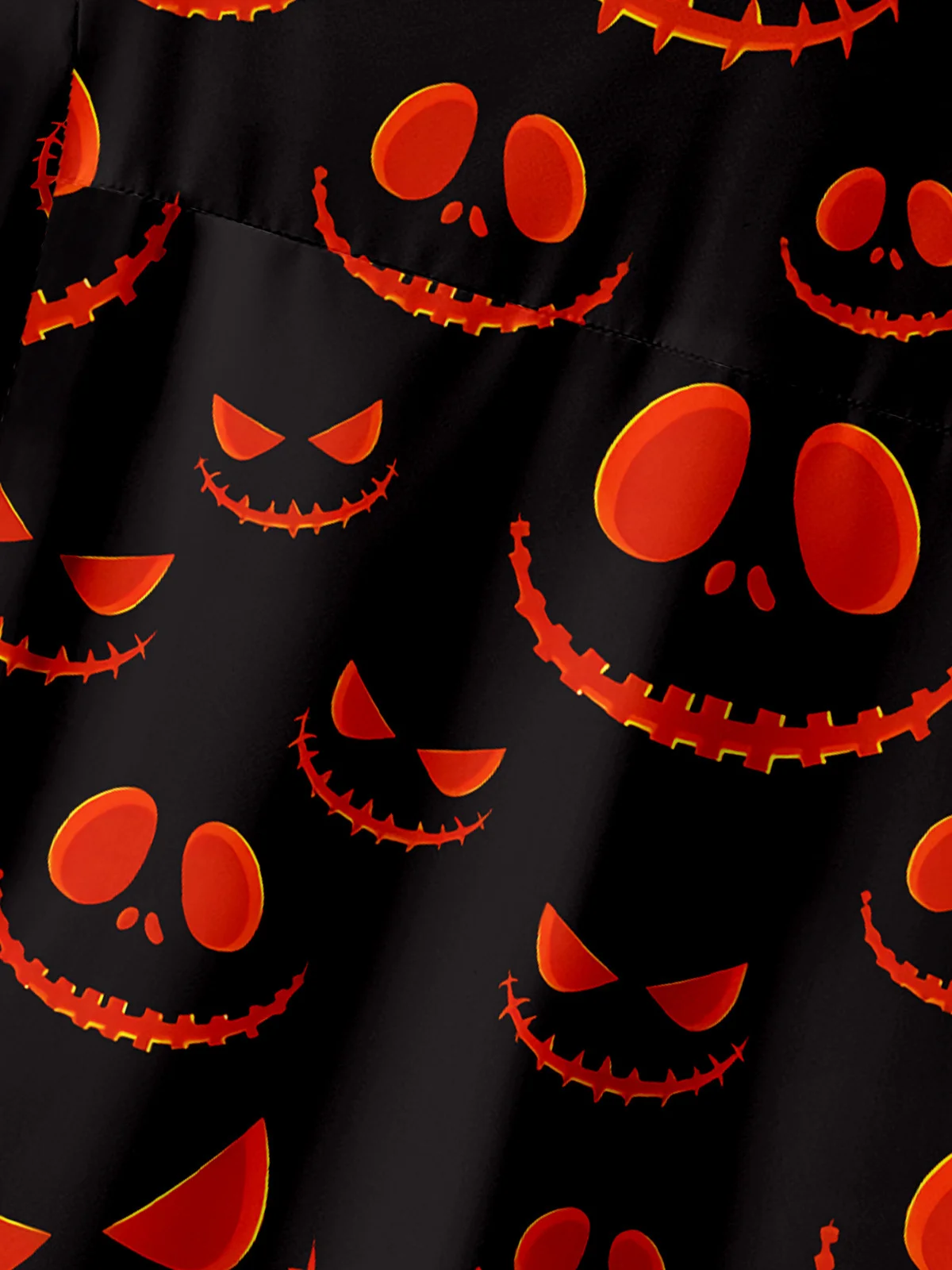 Halloween Ghostface Chest Pocket Short Sleeve Casual Shirt