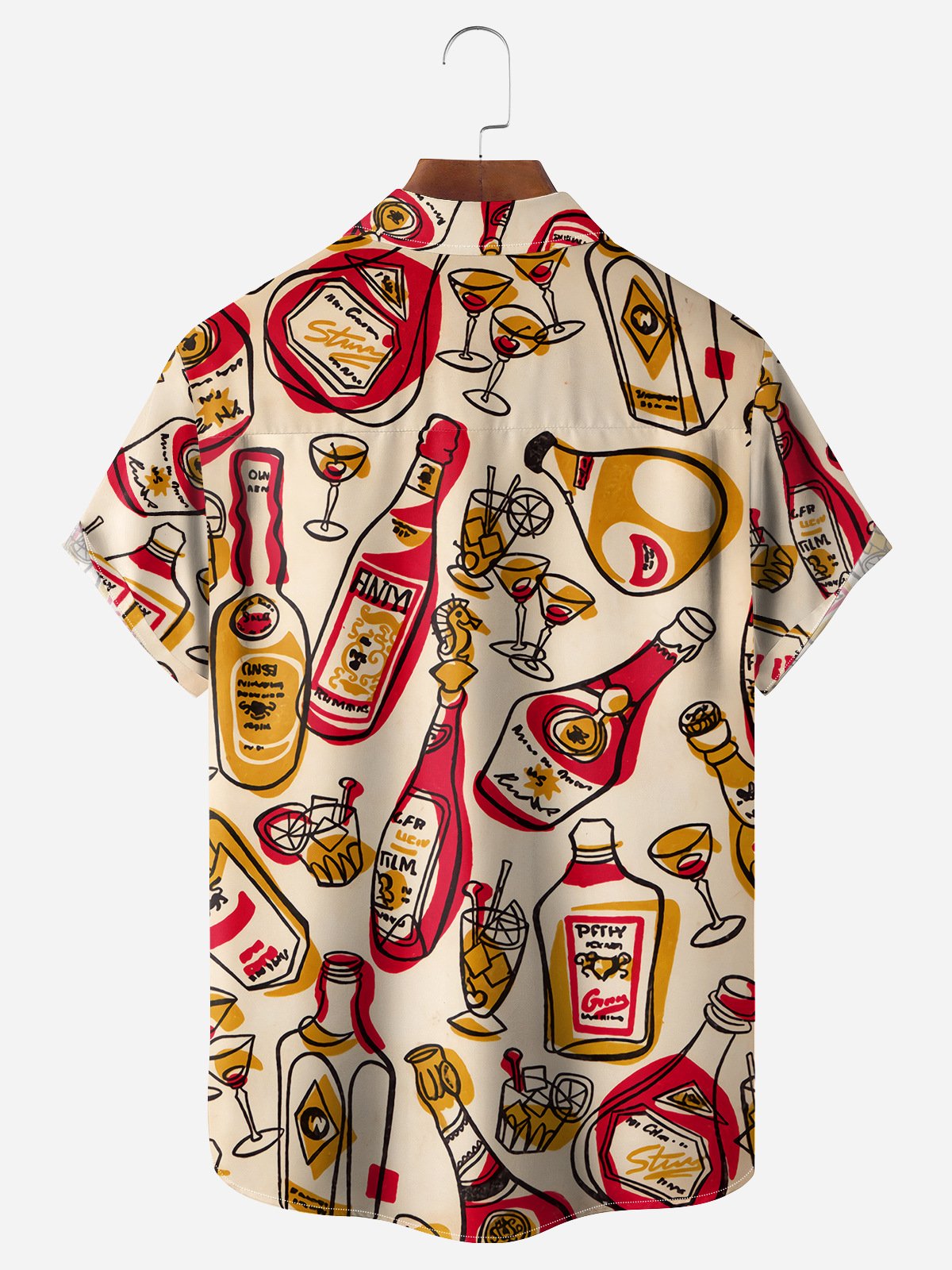 Cocktail Chest Pocket Short Sleeve Hawaiian Shirt