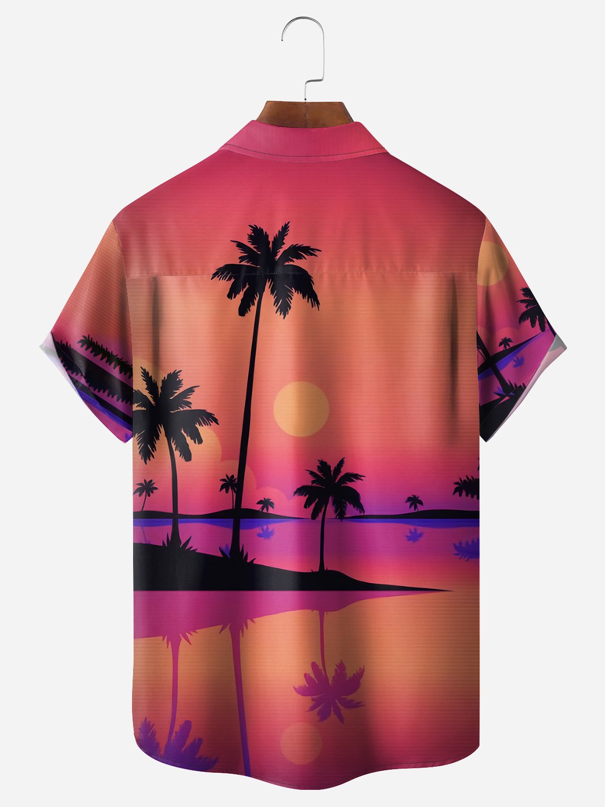 Coconut Tree Chest Pocket Short Sleeve Hawaiian Shirt