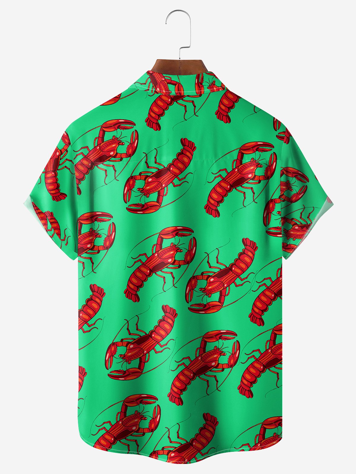 Lobster Chest Pocket Short Sleeve Hawaiian Shirt