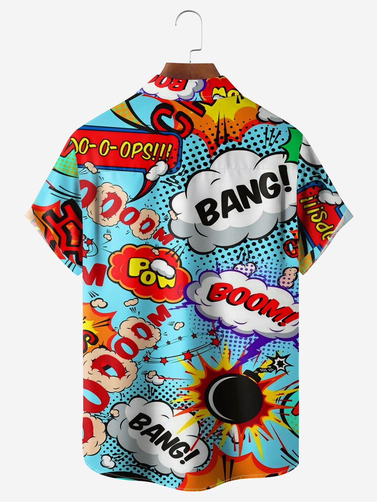 Comic Chest Pocket Short Sleeve Casual Shirt