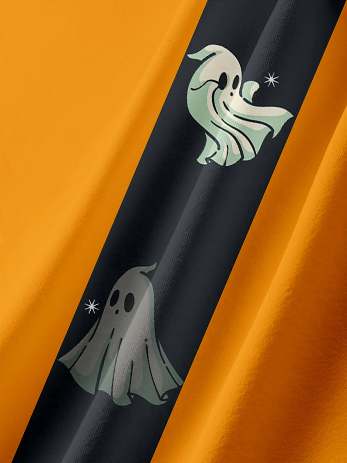 Halloween Ghost Chest Pocket Short Sleeve Bowling Shirt