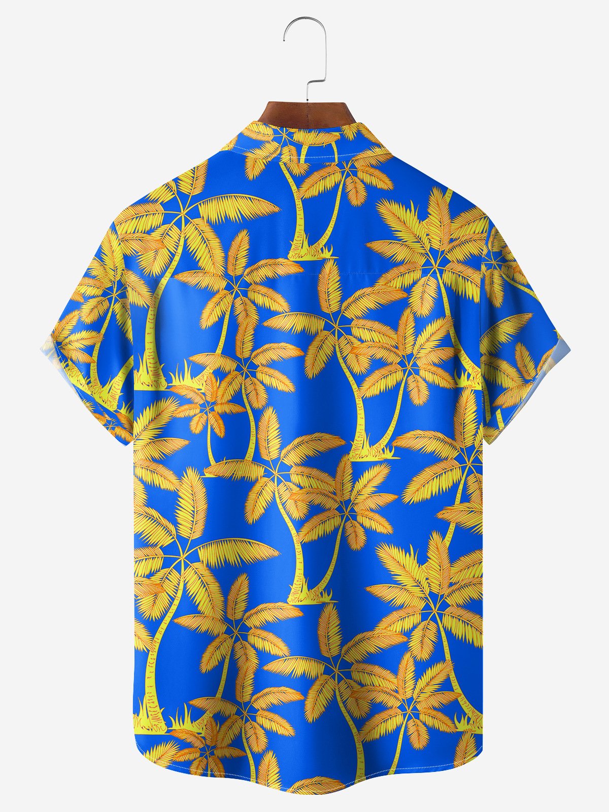 Coconut Tree Chest Pocket Short Sleeve Hawaiian Shirt