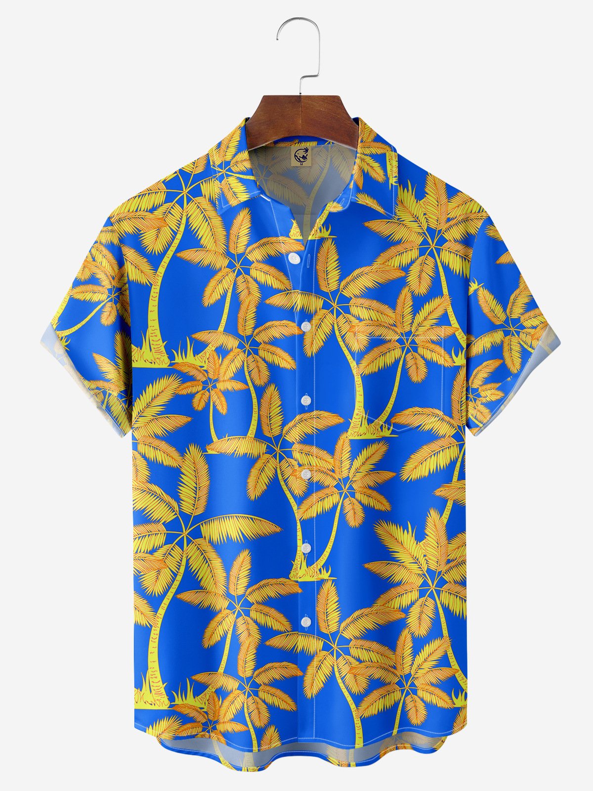 Coconut Tree Chest Pocket Short Sleeve Hawaiian Shirt