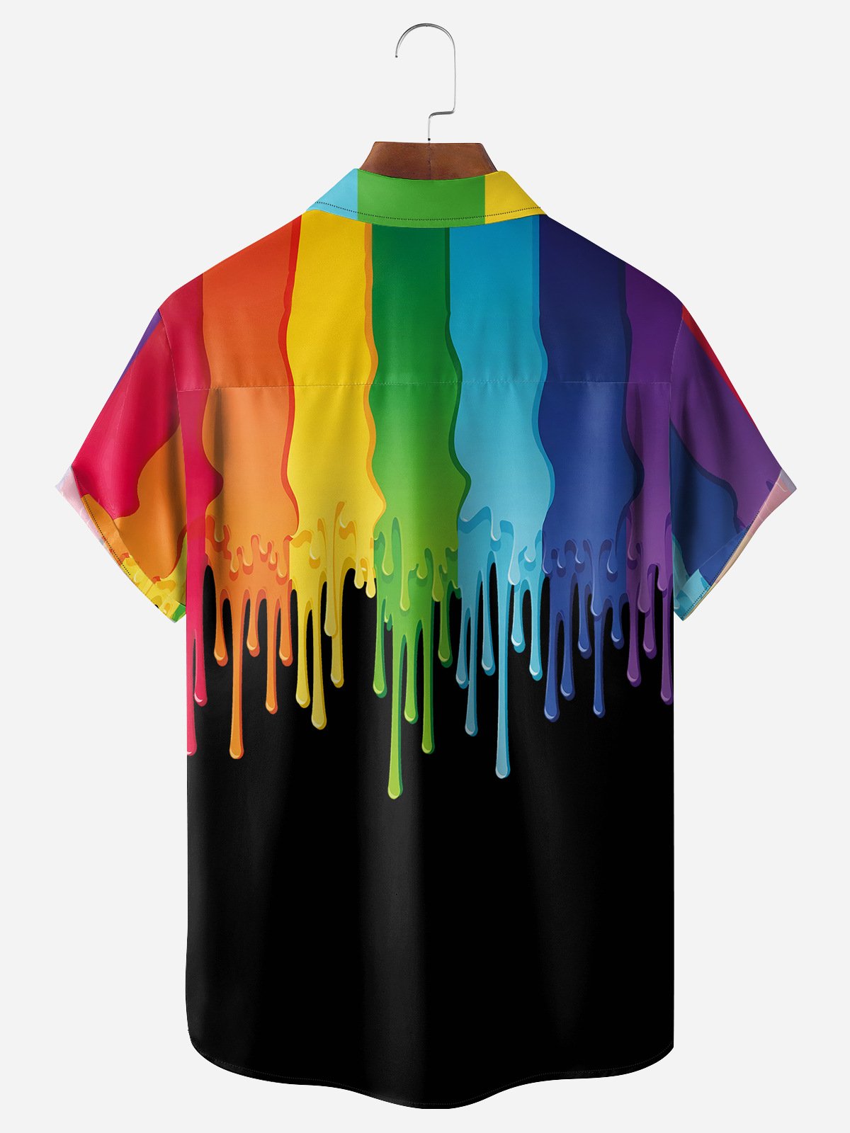 Colored Paint Chest Pocket Short Sleeve Shirt