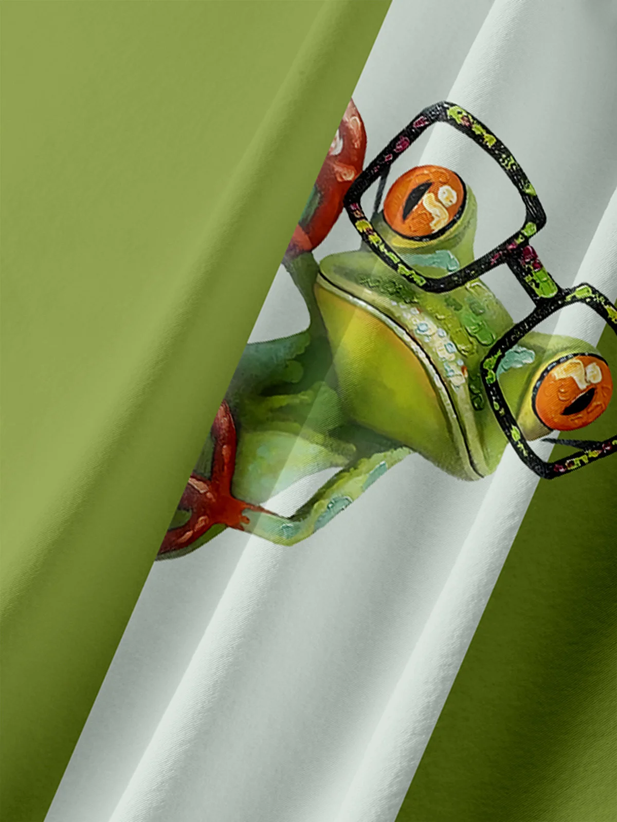 Hardaddy Animal Frog Chest Pocket Short Sleeve Bowling Shirt