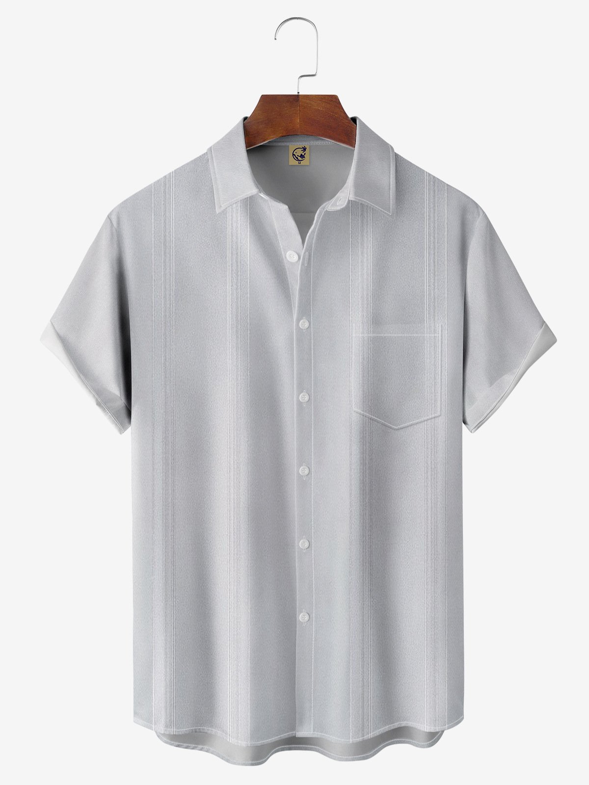 Basic Chest Pocket Short Sleeve Bowling Shirt