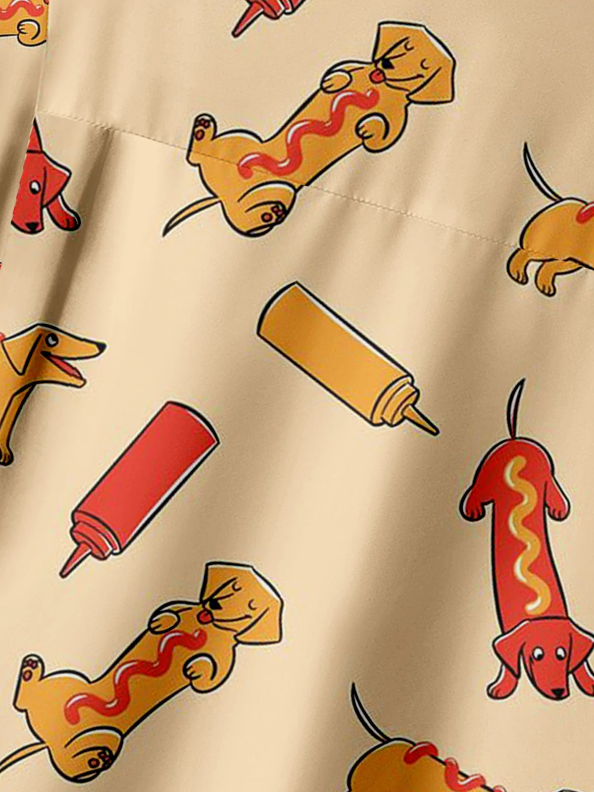 Hot dog Chest Pocket Short Sleeve Casual Shirt