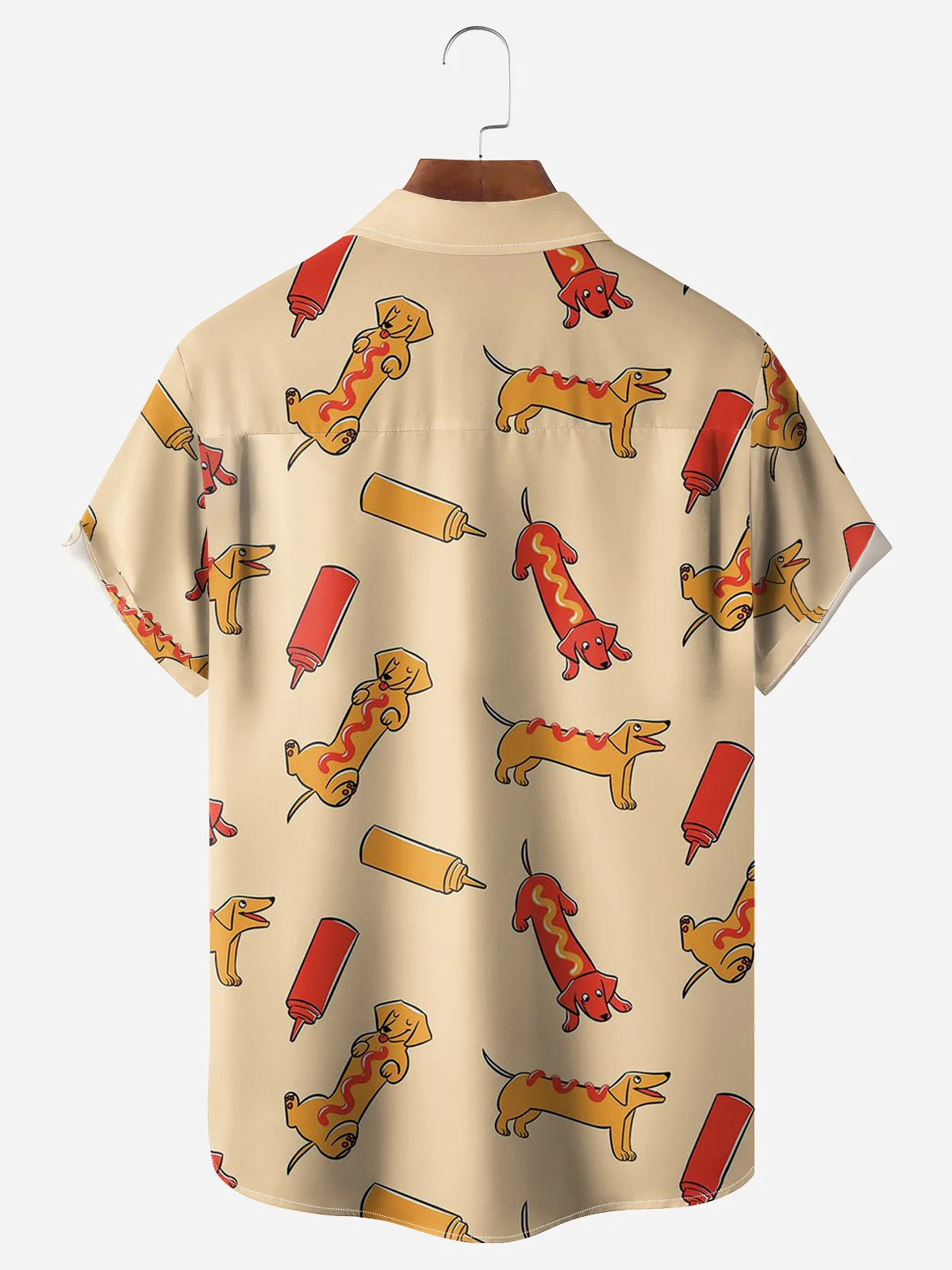 Hot dog Chest Pocket Short Sleeve Casual Shirt