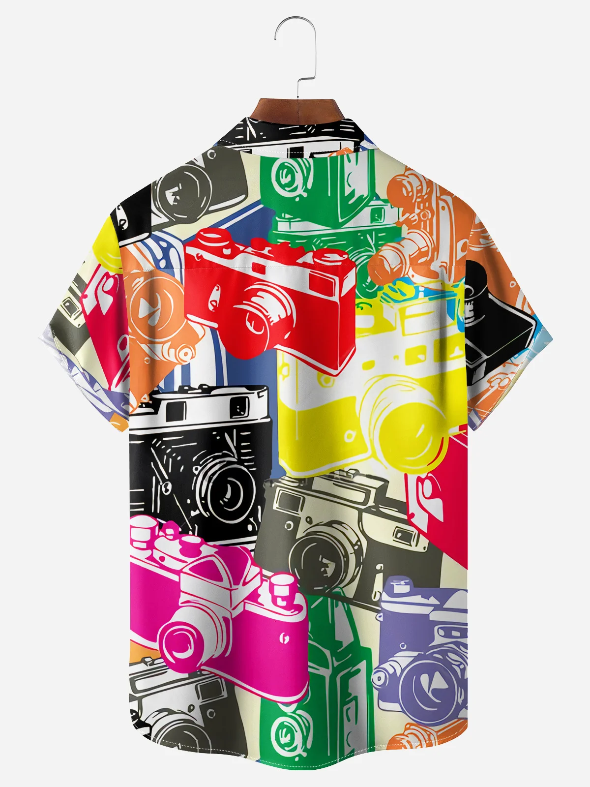 Camera Chest Pocket Short Sleeve Casual Shirt