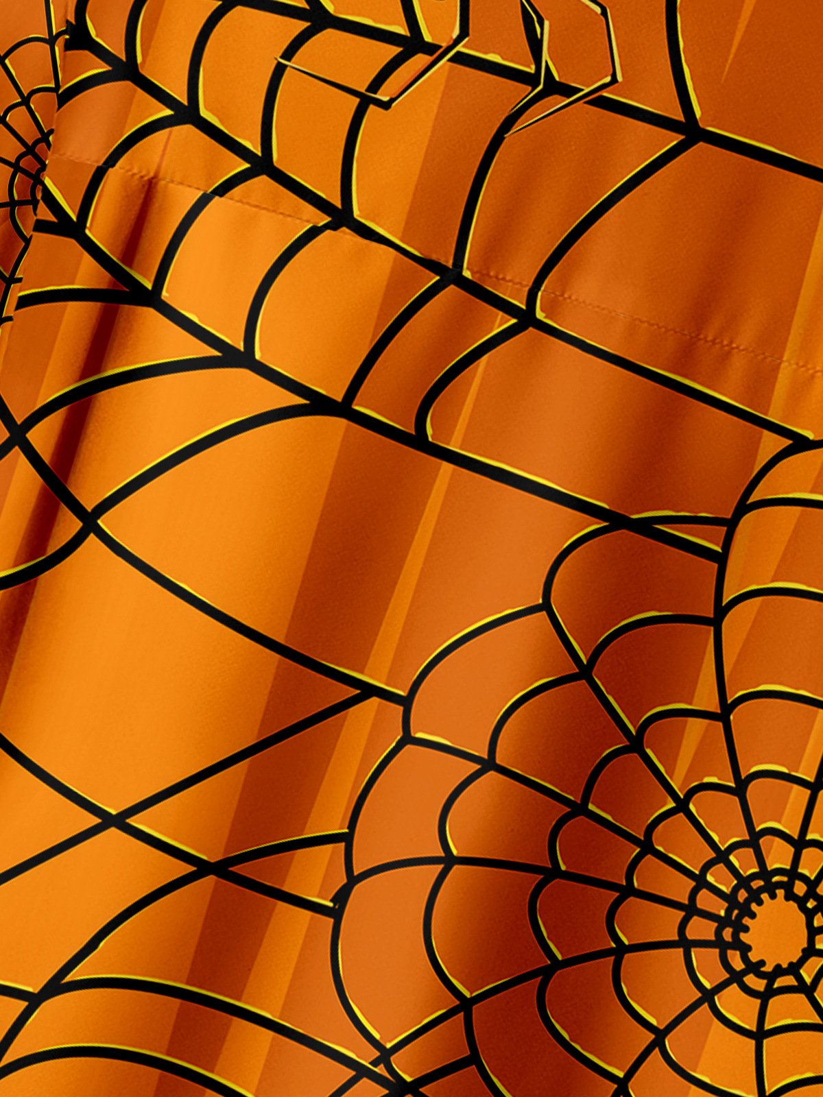 Halloween Spider Web Chest Pocket Short Sleeve Casual Shirt