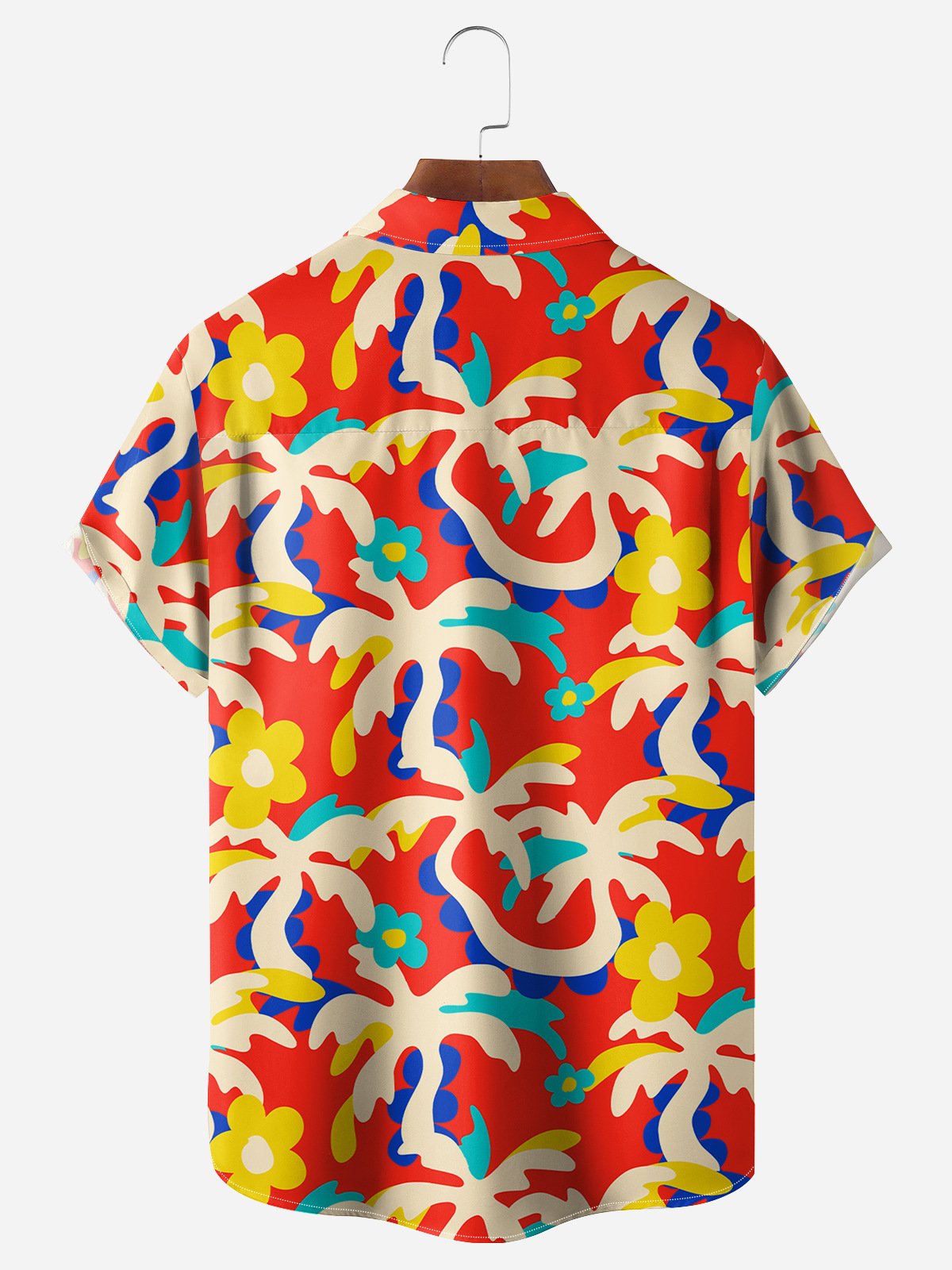 Coconut Tree Chest Pocket Short Sleeve Hawaiian Shirt