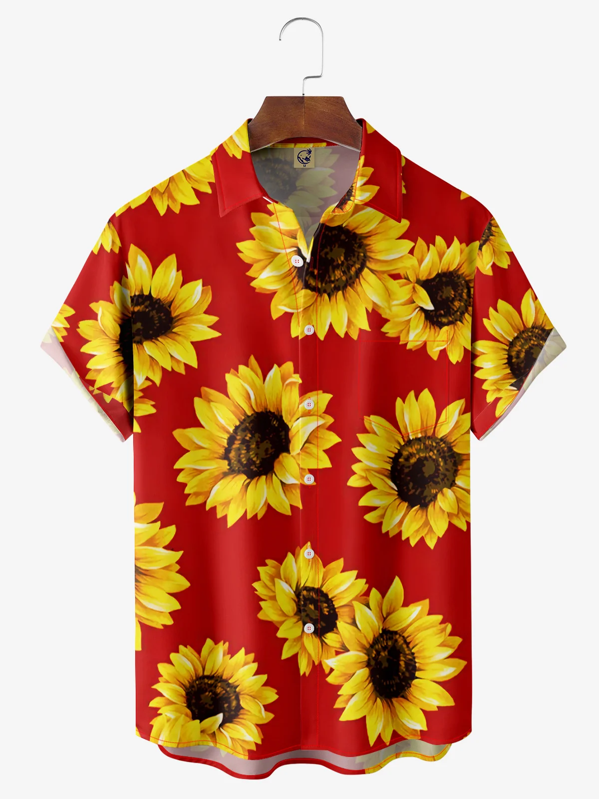 Sunflower Chest Pocket Short Sleeve Hawaiian Shirt