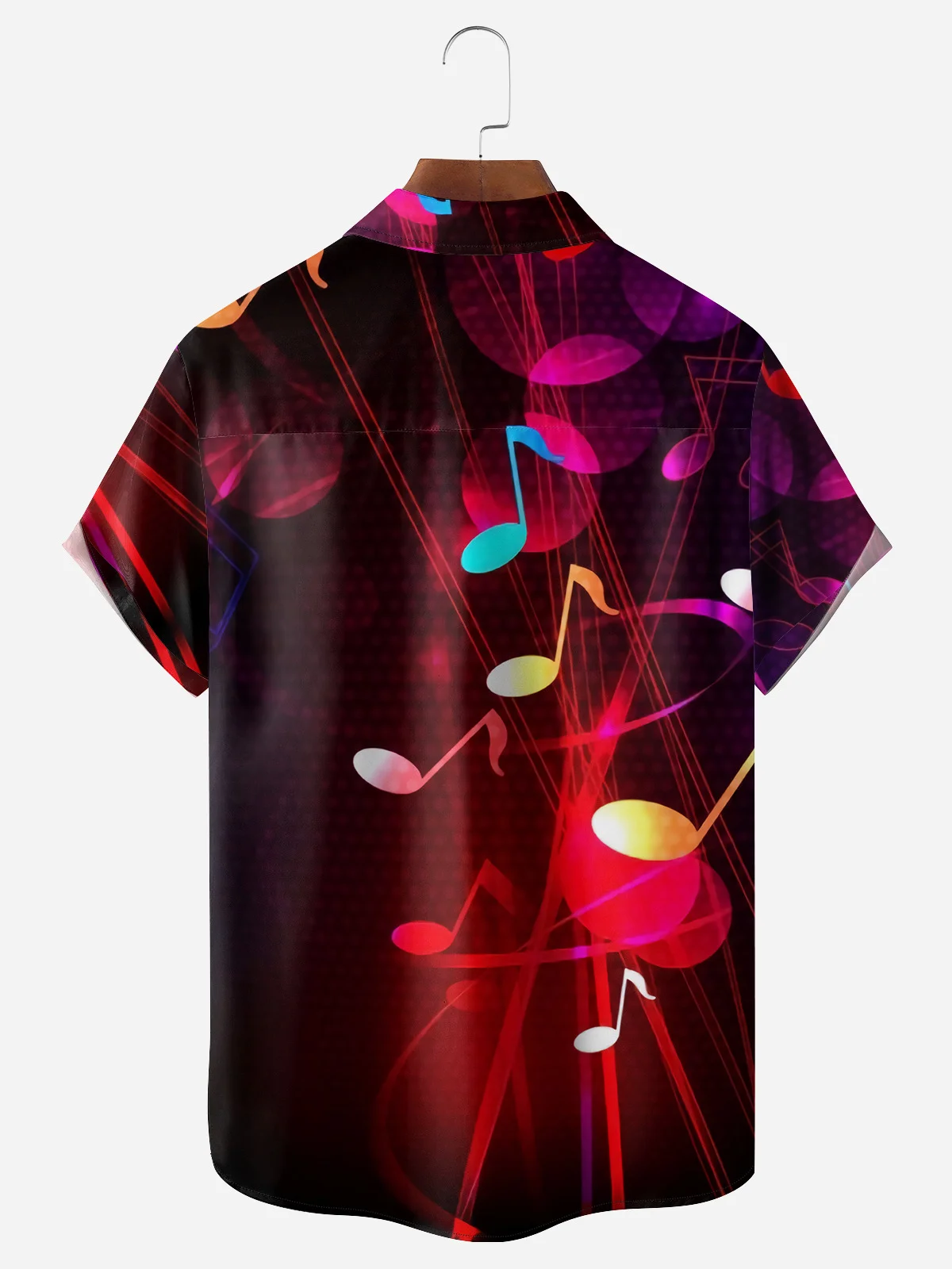 Rock Music Guitar Chest Pocket Short Sleeve Casual Shirt