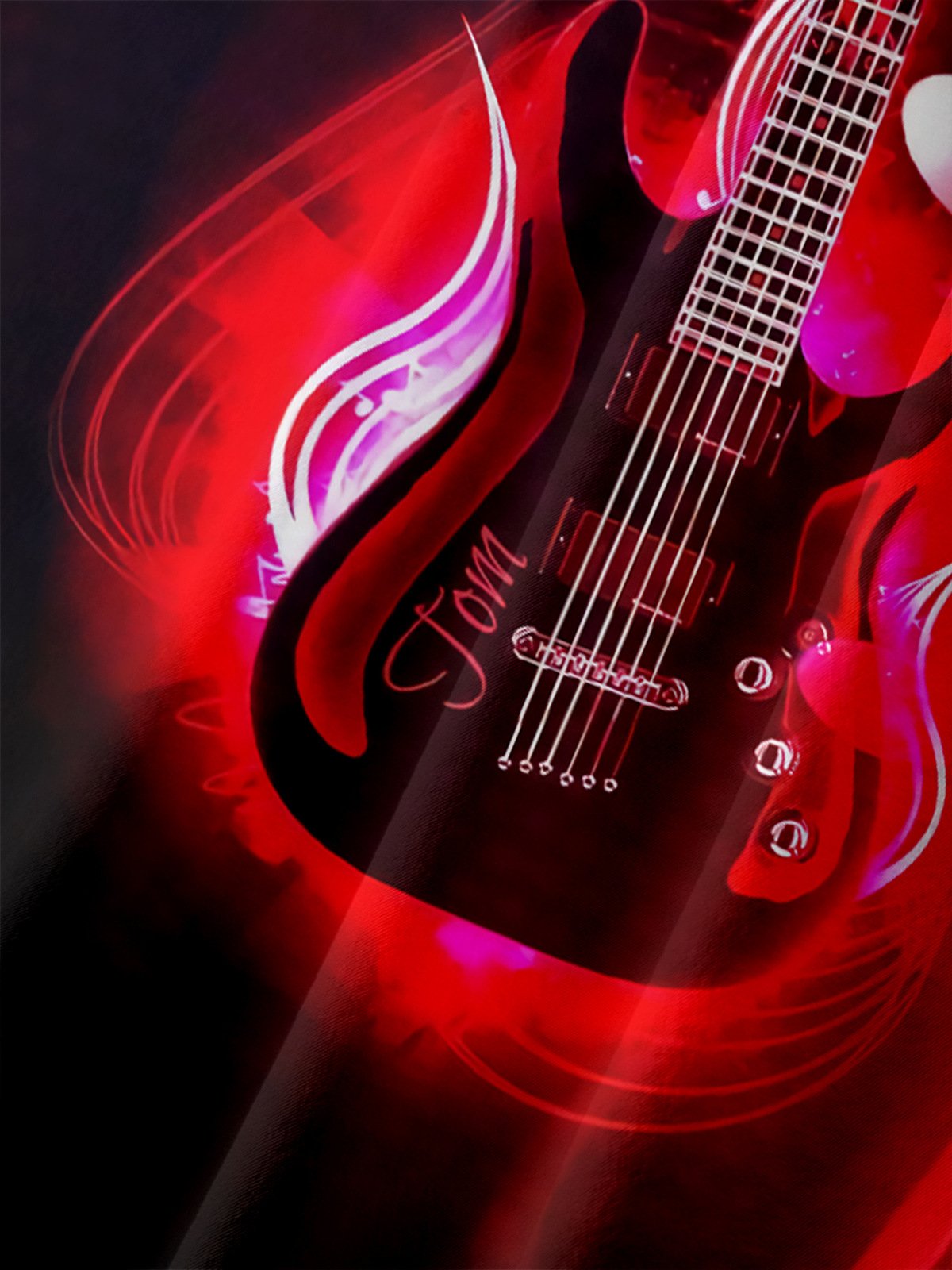 Rock Music Guitar Chest Pocket Short Sleeve Casual Shirt