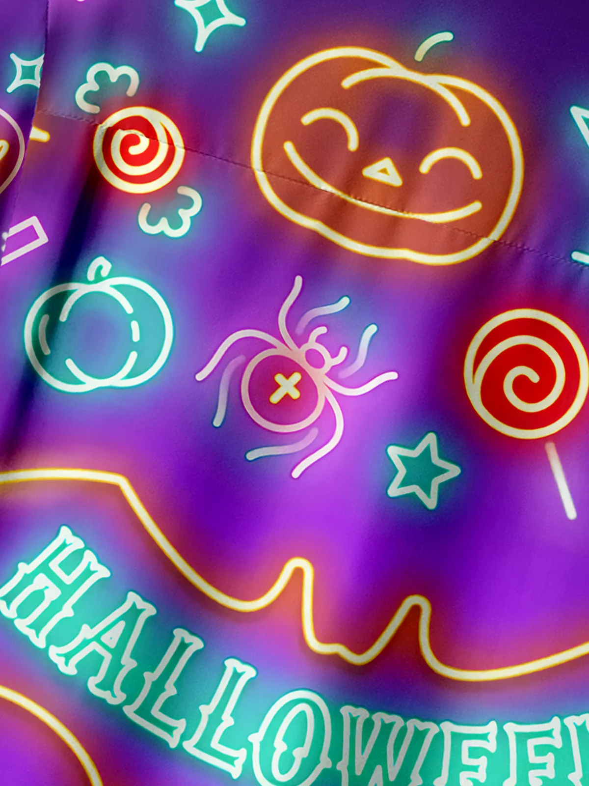 Halloween Chest Pocket Short Sleeve Shirt