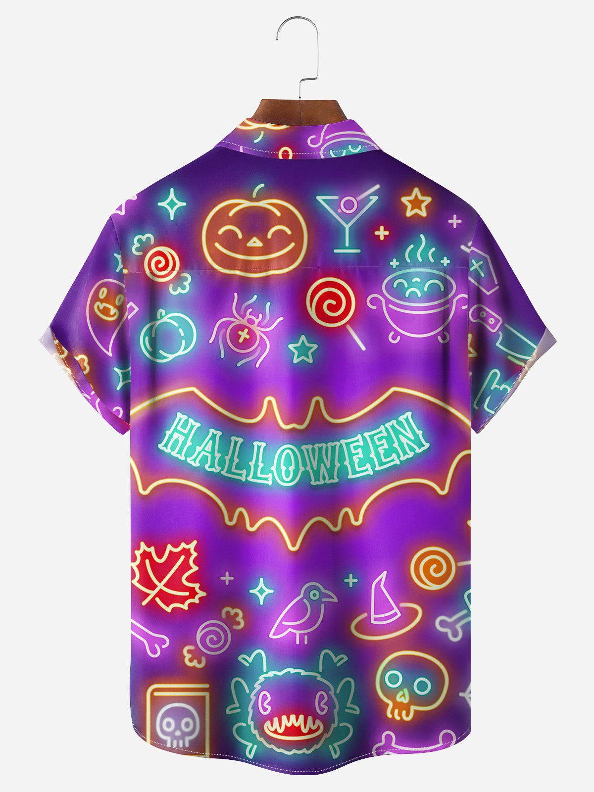 Halloween Chest Pocket Short Sleeve Shirt