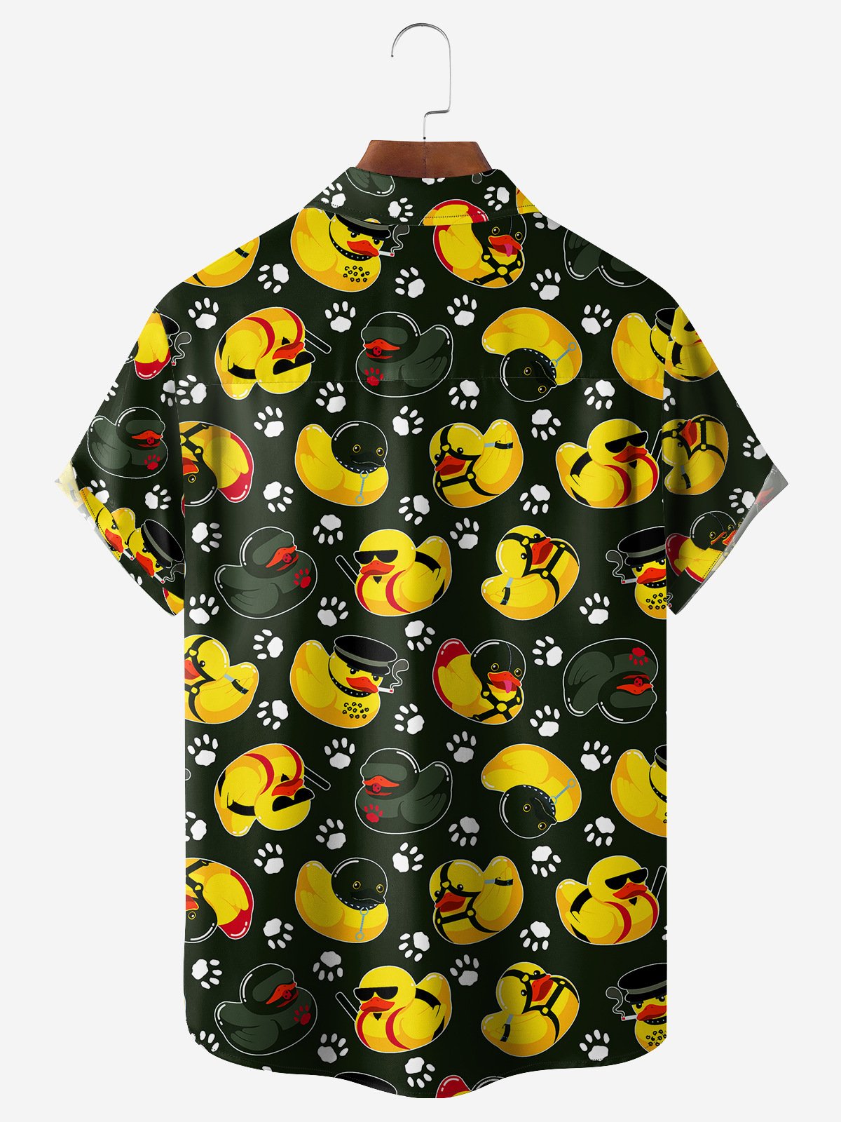 Hardaddy Fun Little Duck Chest Pocket Short Sleeves Casual Shirt