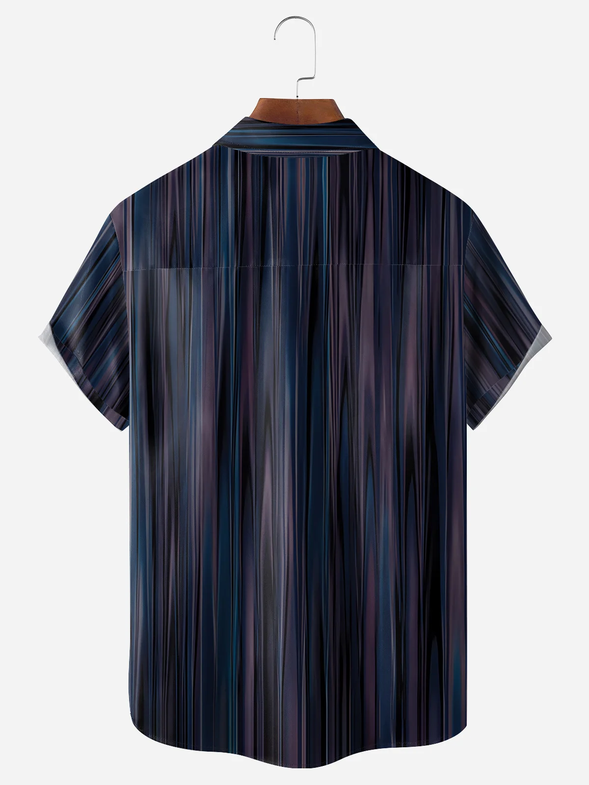 Gradient Pattern Chest Pocket Short Sleeve Shirt