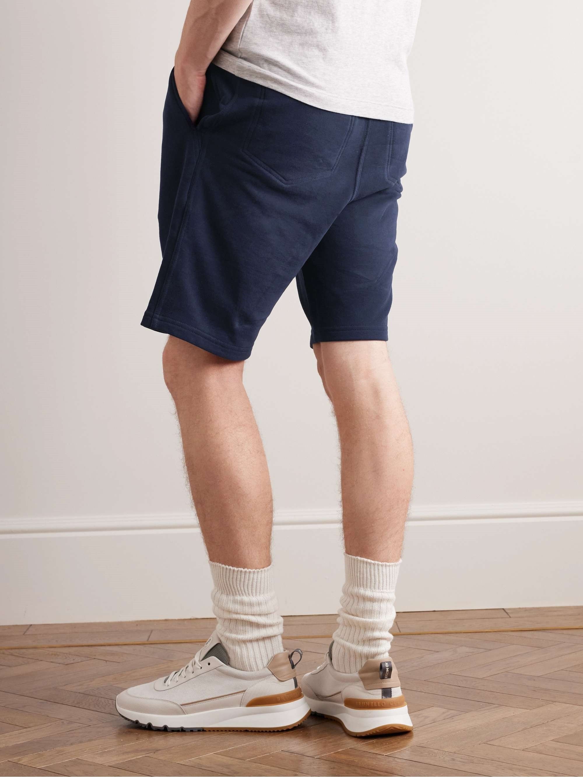 Plain Elastic-Waist Sweatshorts