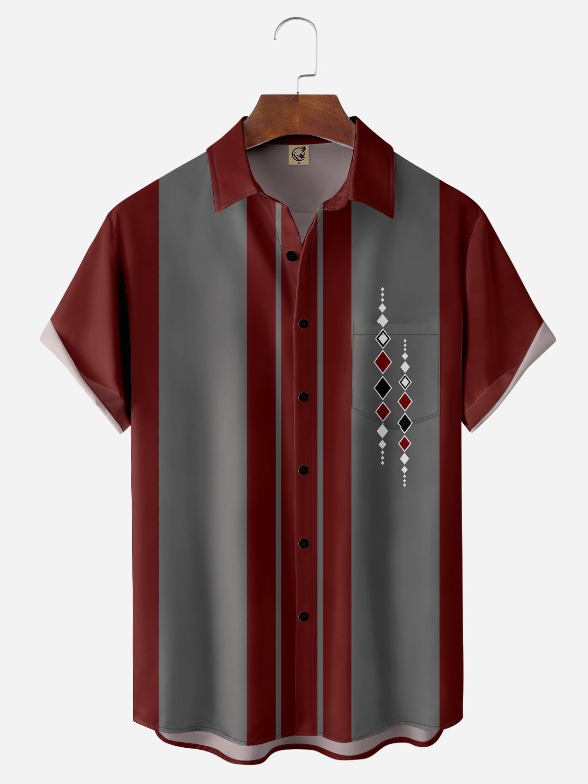 Hardaddy Men's 1970s Vintage Hawaiian Short Sleeve Bowling Shirt
