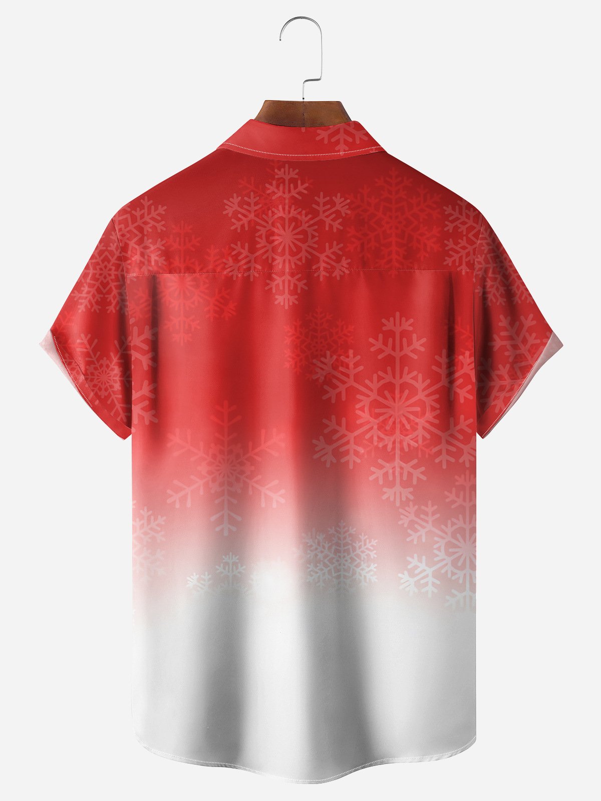 Christmas Santa Surfing Chest Pocket Short Sleeve Shirt