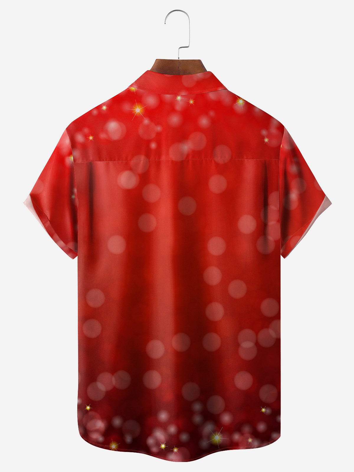 Christmas Flamingo Chest Pocket Short Sleeve Shirt