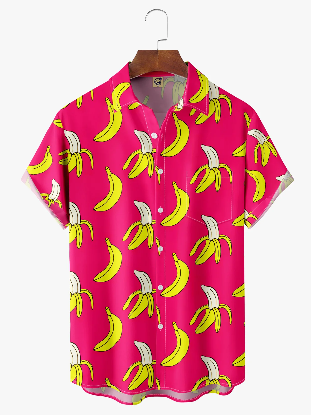 Banana Chest Pocket Short Sleeve Hawaiian Shirt