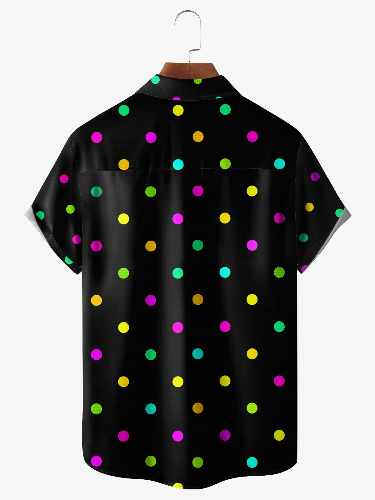Polka Dots Chest Pocket Short Sleeve Casual Shirt