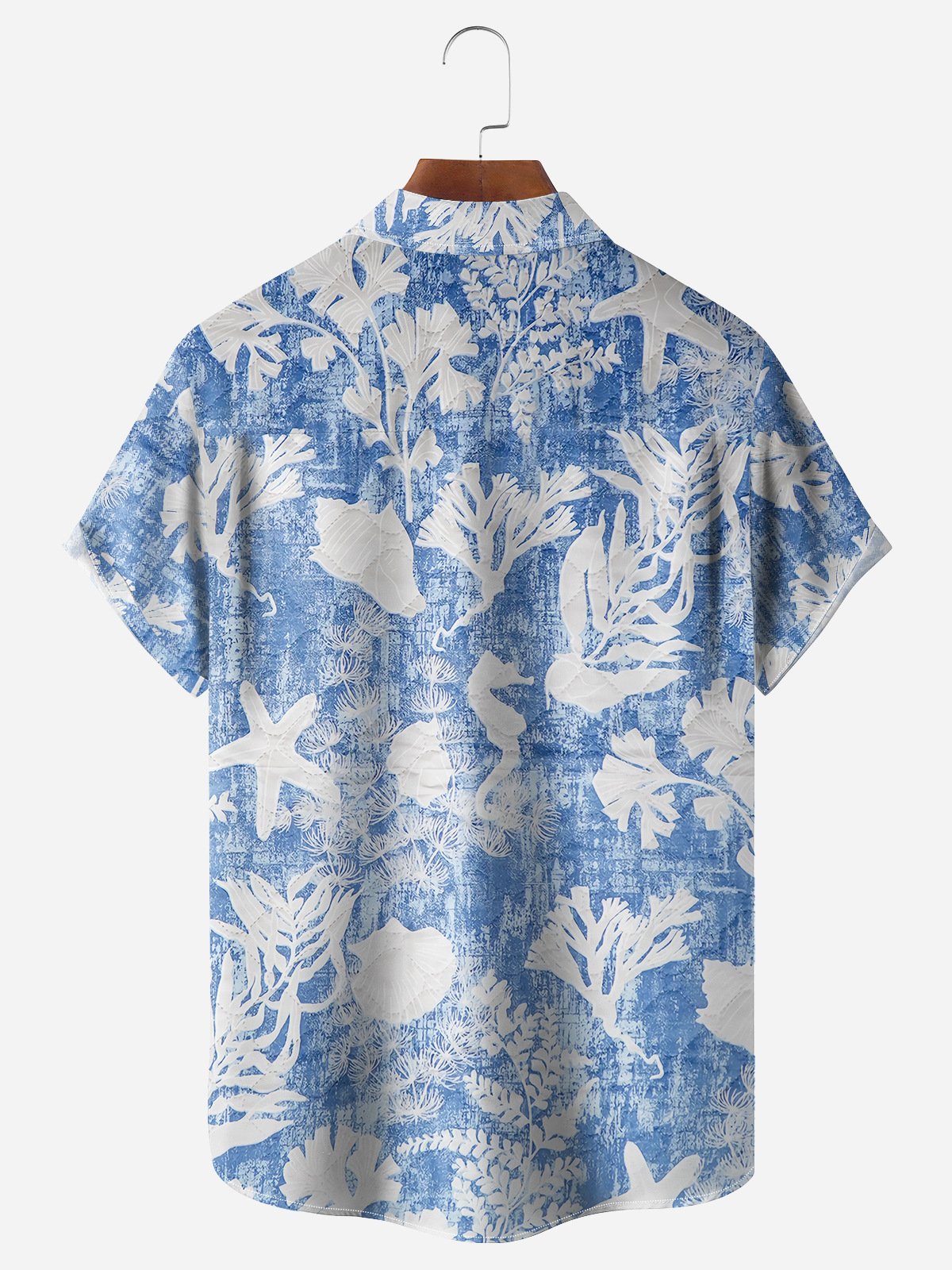 Ocean Life Chest Pocket Short Sleeve Hawaiian Shirt
