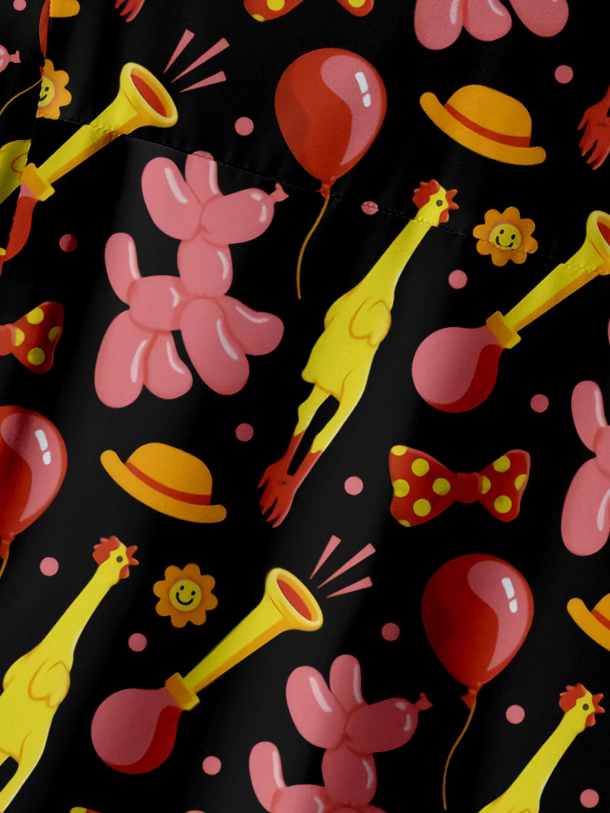 Fun Rooster Chest Pocket Short Sleeve Casual Shirt