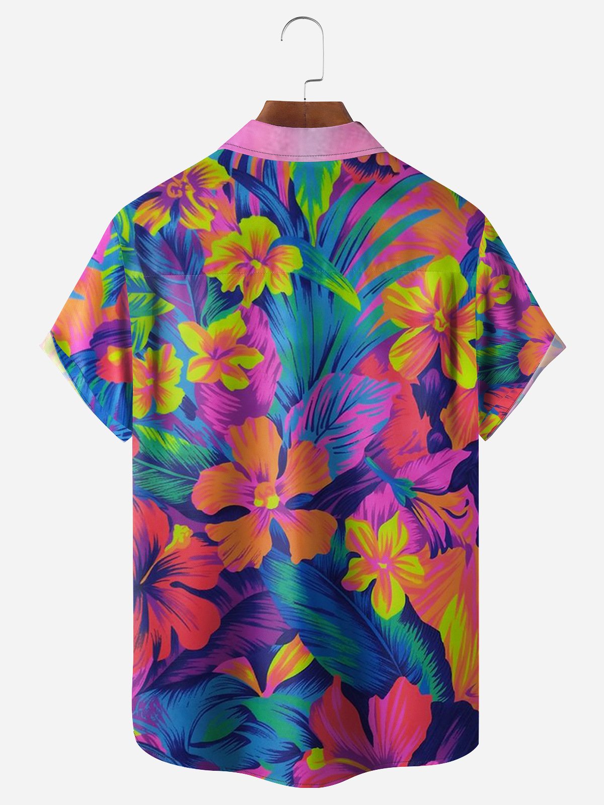 Coconut Tree Collage Chest Pocket Short Sleeve Hawaiian Shirt