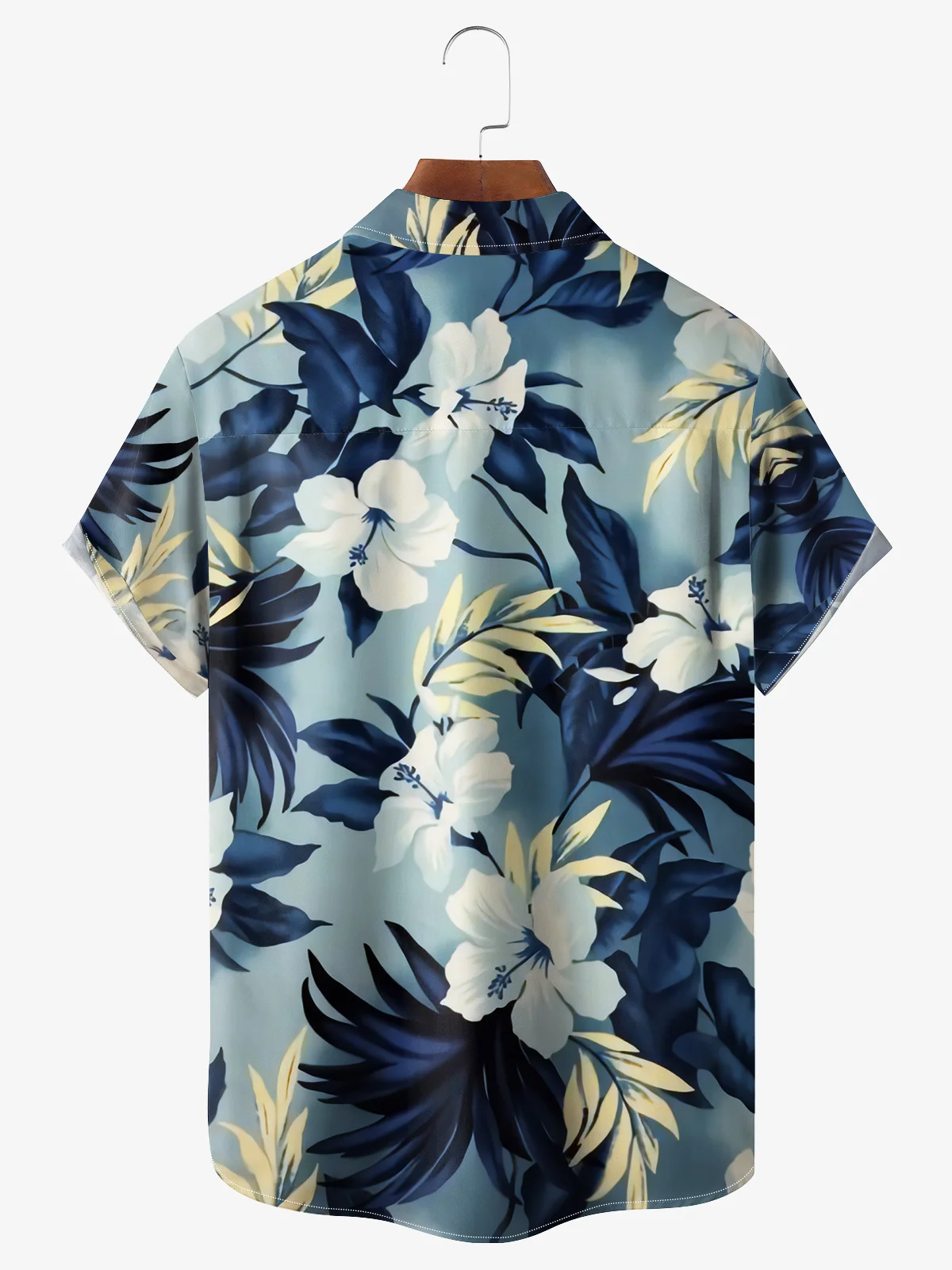 Floral Chest Pocket Short Sleeve Hawaiian Shirt