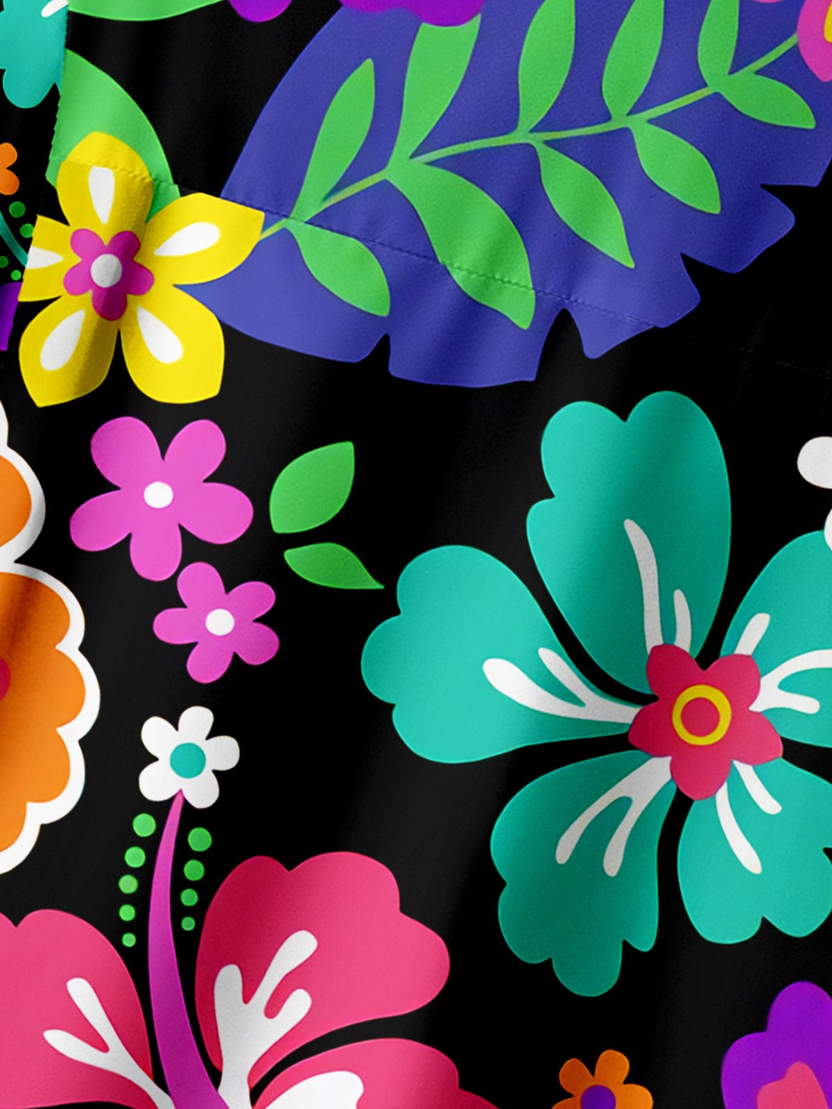 Floral Chest Pocket Short Sleeve Hawaiian Shirt