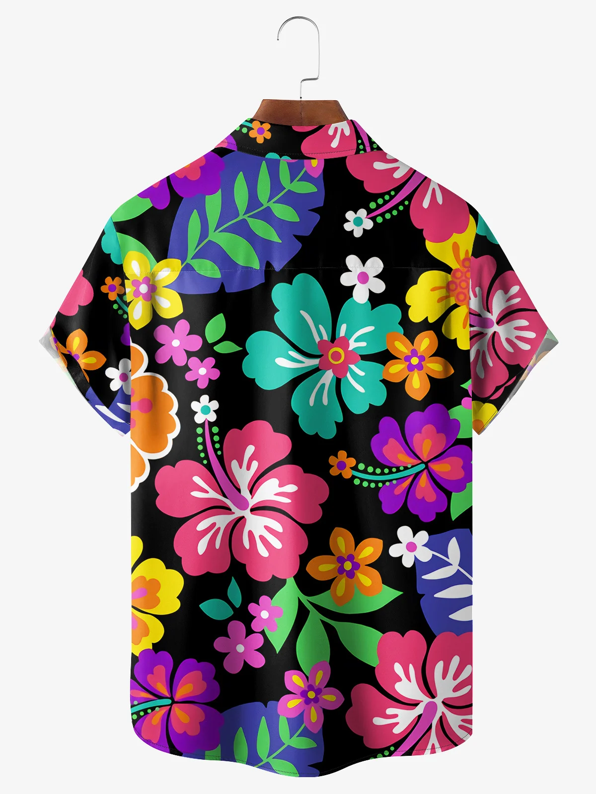 Floral Chest Pocket Short Sleeve Hawaiian Shirt