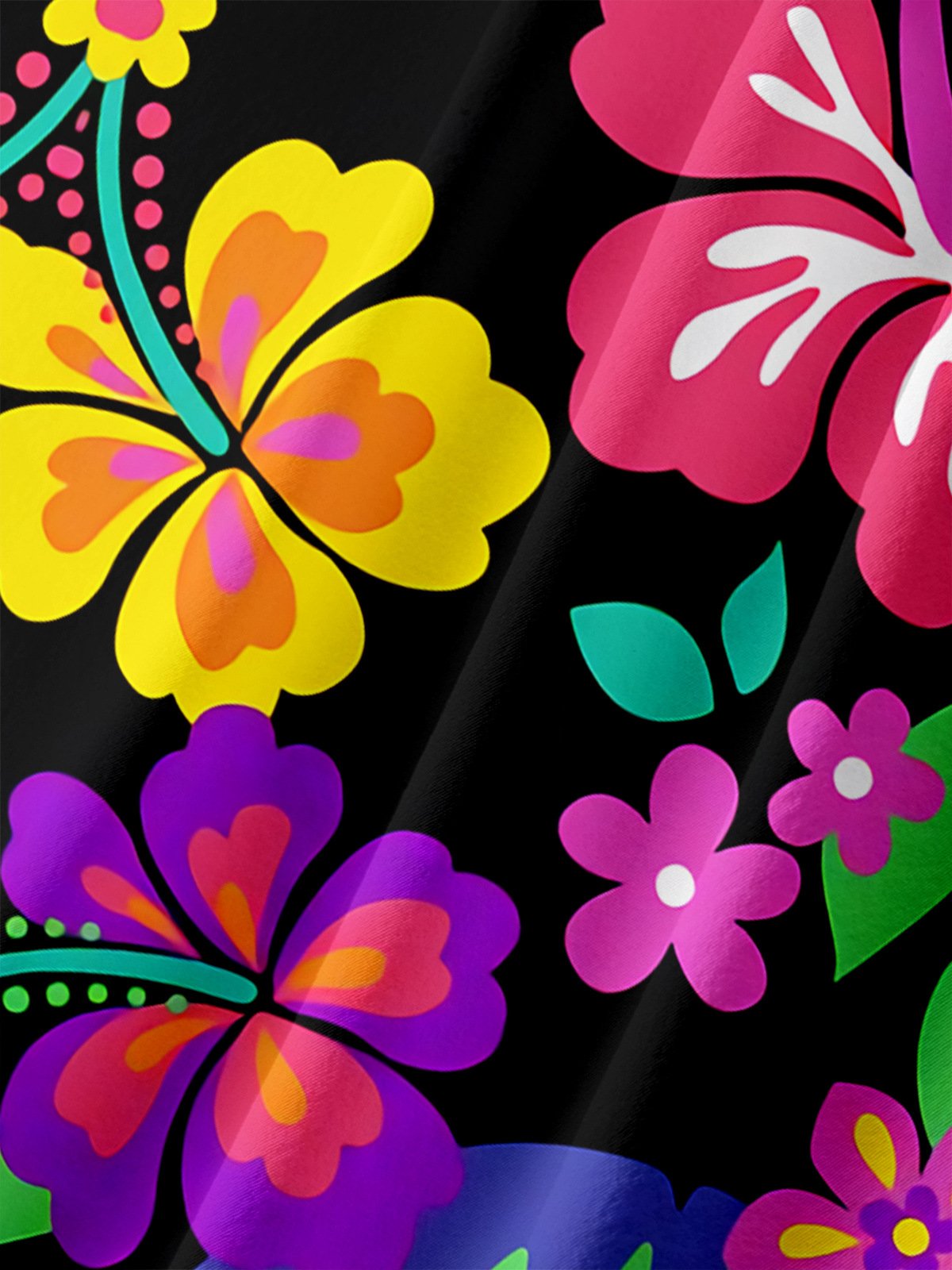 Floral Chest Pocket Short Sleeve Hawaiian Shirt