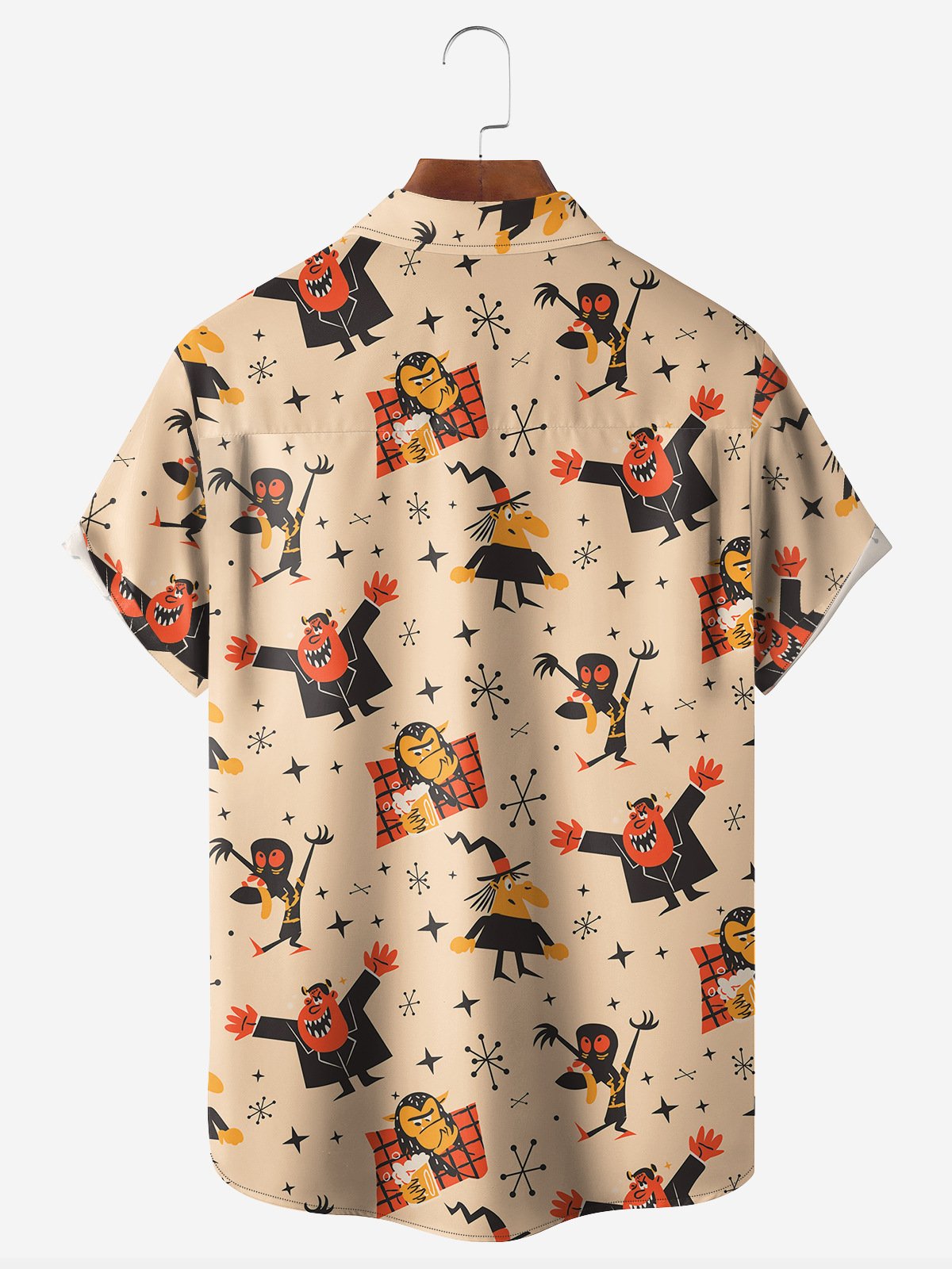 Halloween Monster Pocket Short Sleeve Casual Shirt