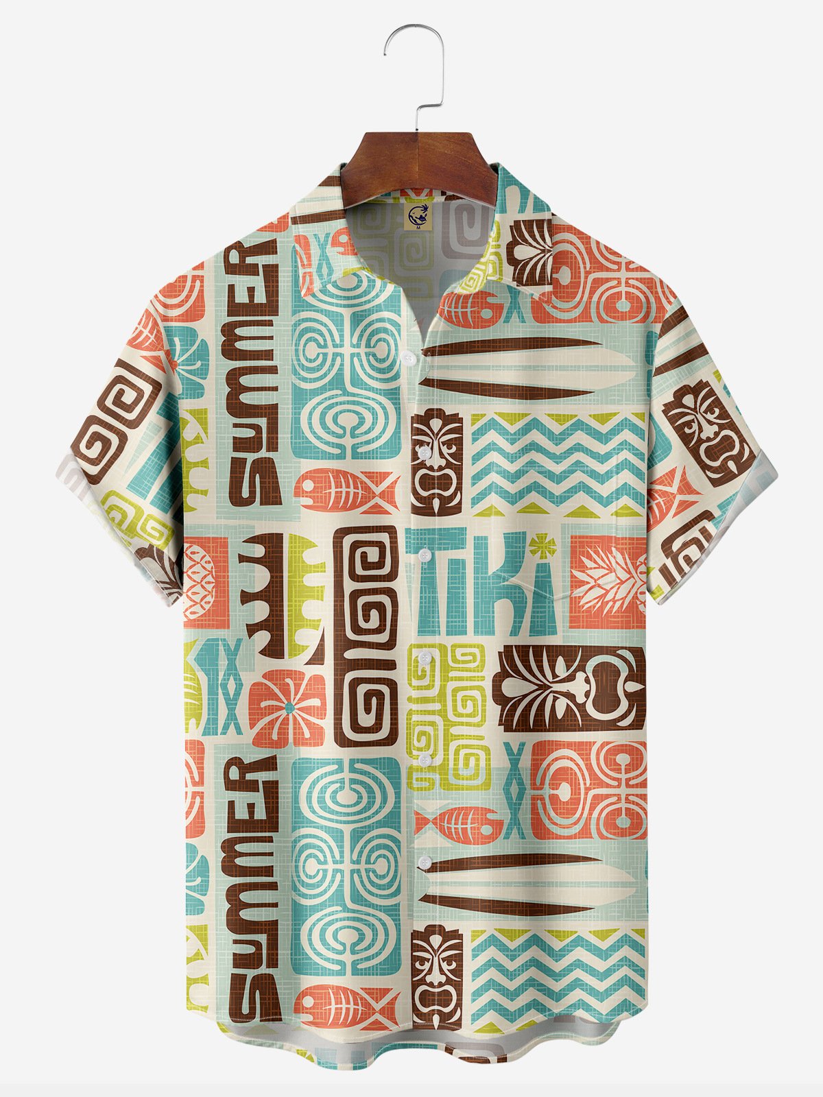 Tiki Chest Pocket Short Sleeve Casual Shirt