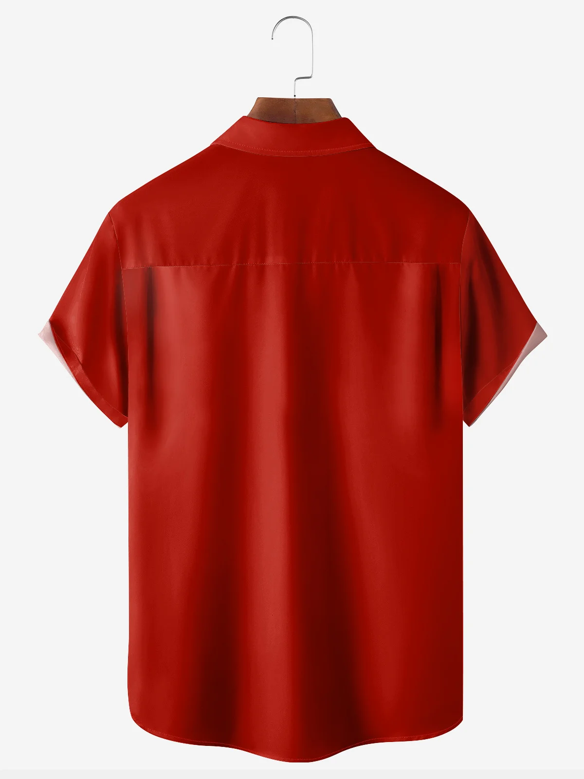 Santa Elk Chest Pocket Short Sleeve Bowling Shirt